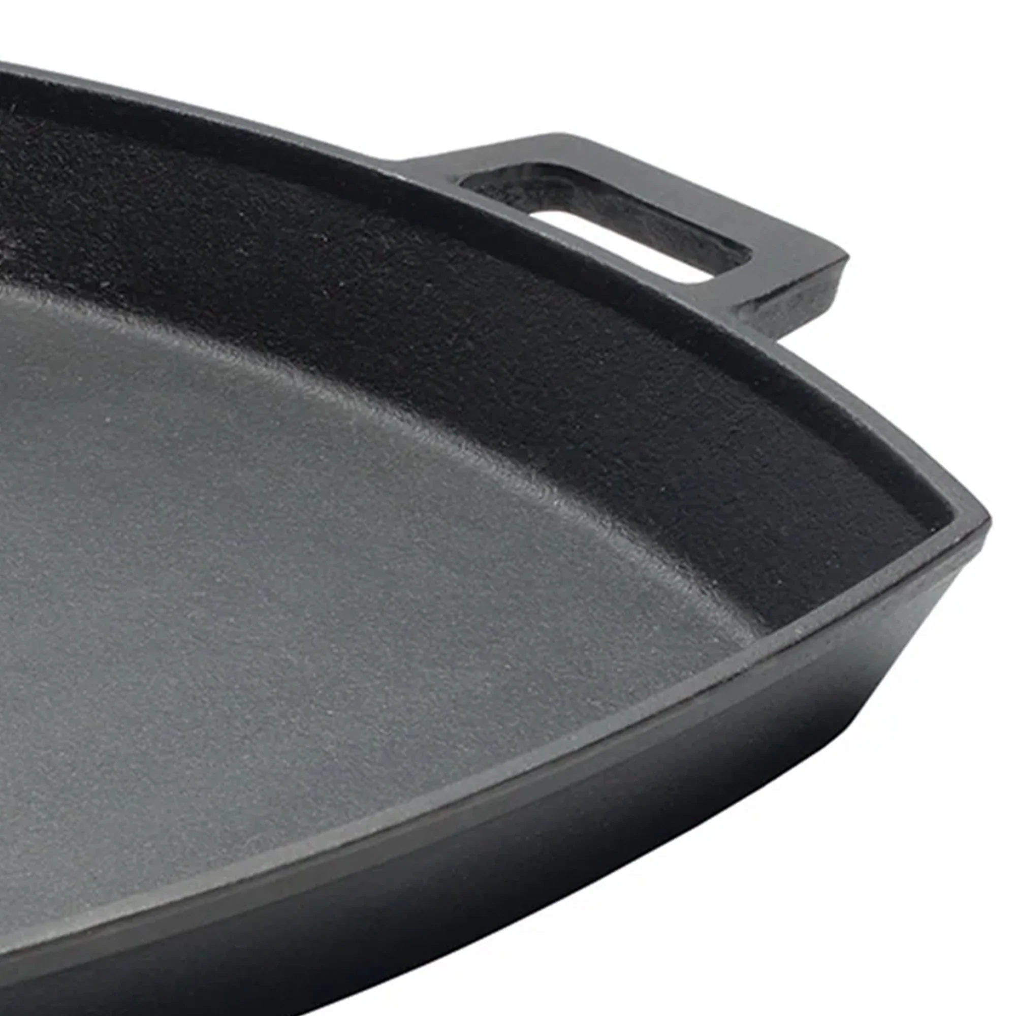 Bayou Classic 12 x 14 Inch Cast Iron Shallow Pan with Wide Loop Handles, Black - Image 4