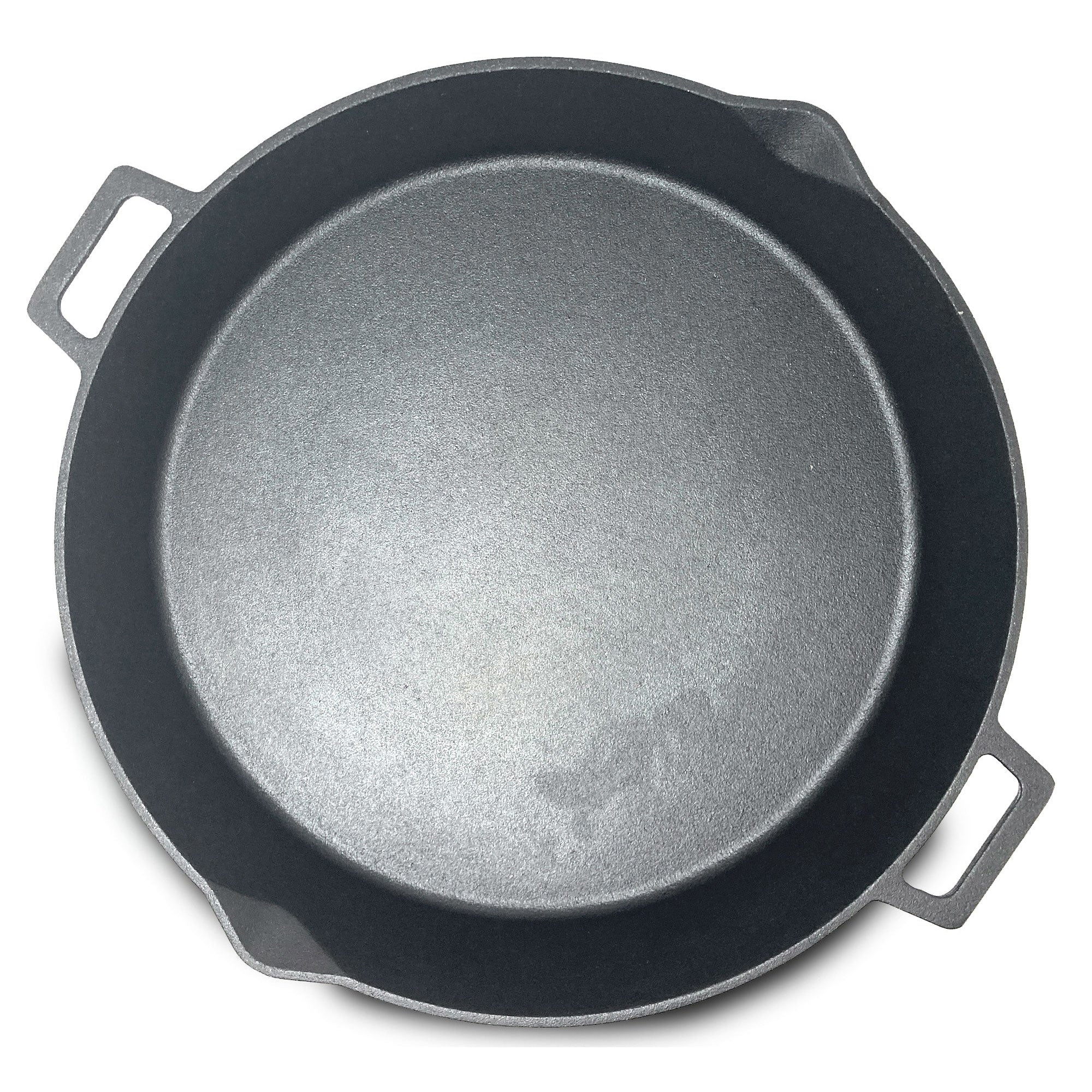 Bayou Classic 16 Inch Double Handled Cast Iron Skillet with Pour Spouts, Black - Image 2