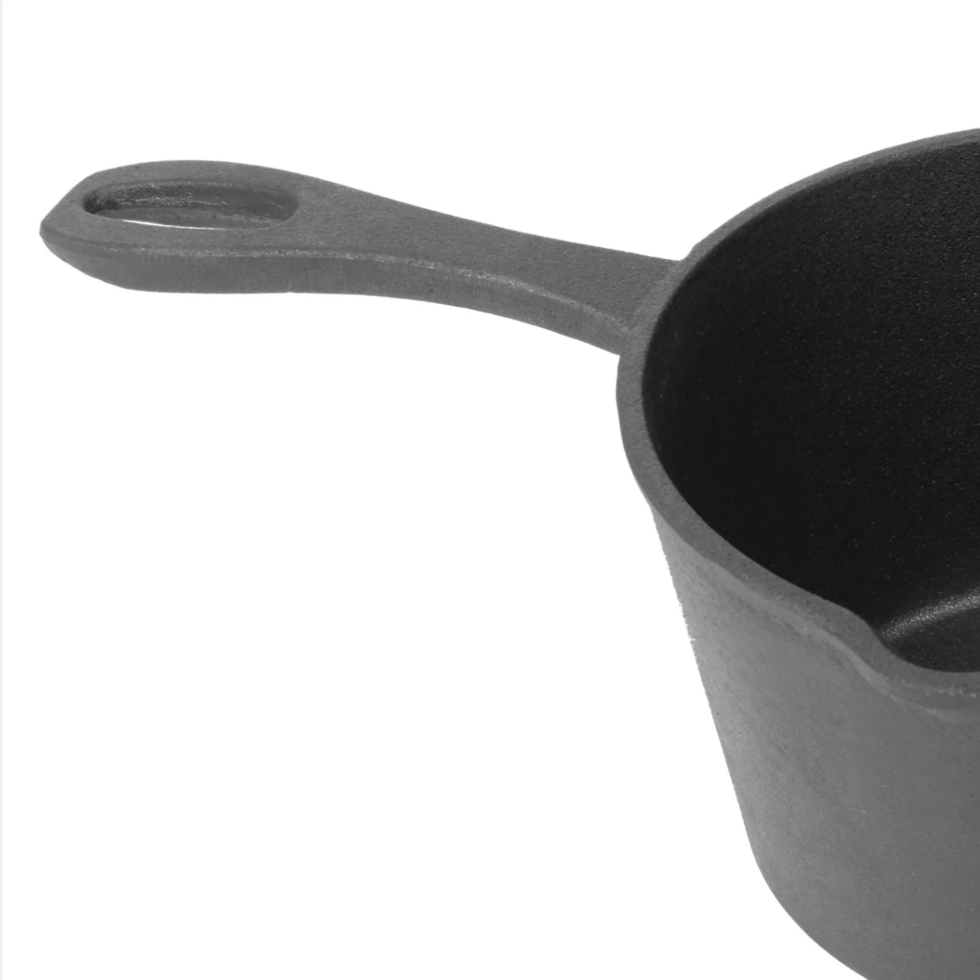 Bayou Classic 2.5 Quart Cast Iron Covered Sauce Pot with Self-Basting Lid, Black - Image 3