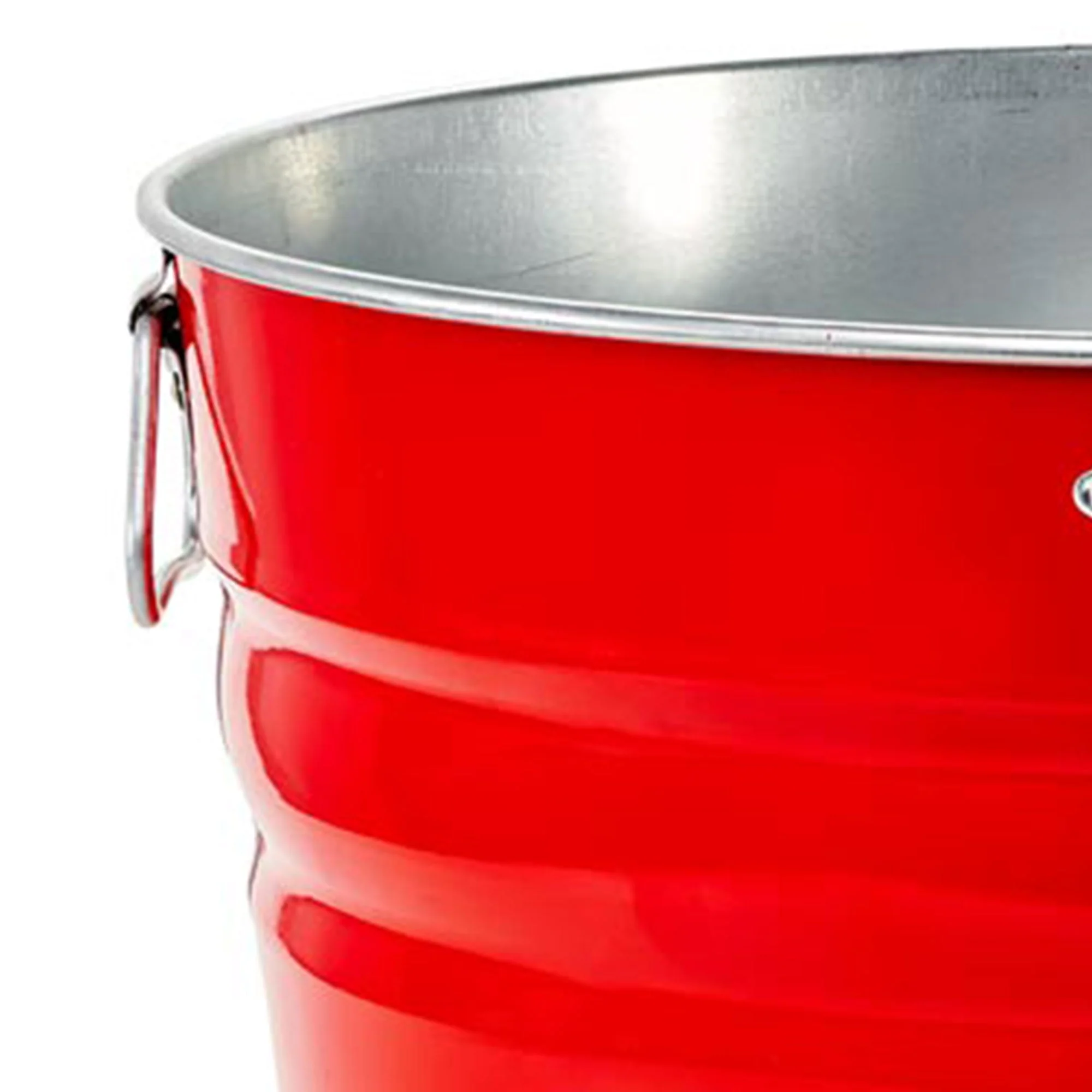 Behrens 9 Gal Galvanized Steel Utility Basket with Wire Handle & Rim, Red Bushel - Image 9