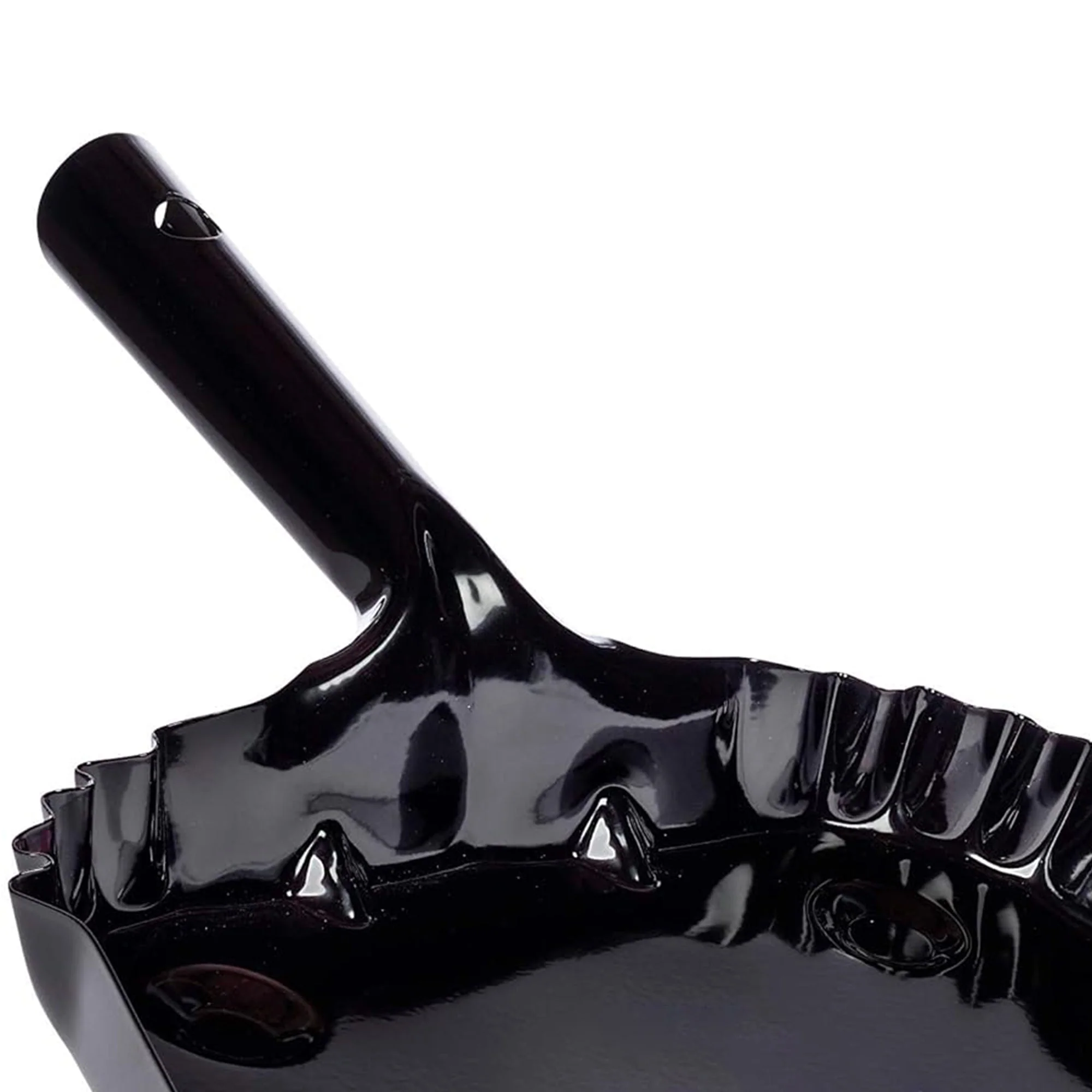 Behrens Portable Home Rectangular Galvanized Steel Corrugated Dustpan, Black - Image 9