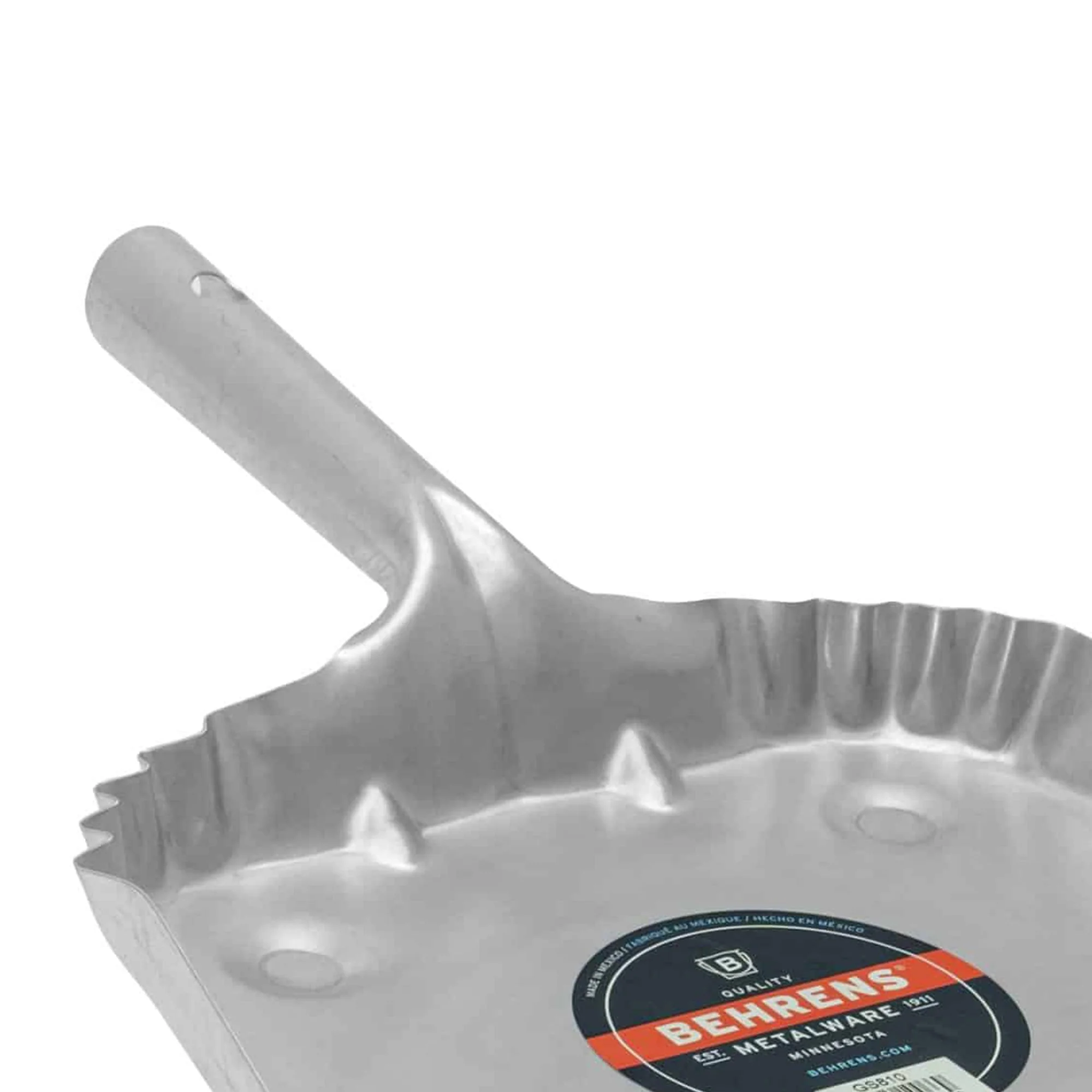 Behrens Portable Home Rectangular Galvanized Steel Corrugated Dustpan, Silver - Image 7