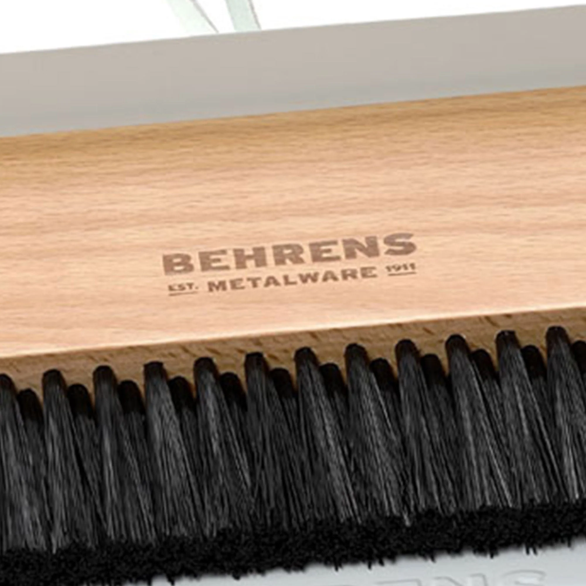 Behrens Portable Rectangular Galvanized Steel Dustpan and Brush Broom Set, White - Image 7
