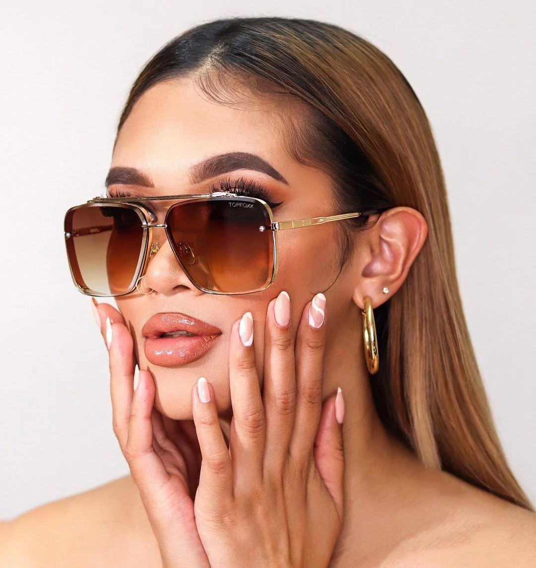 Bella Coffee - Tangle Free Aviator Sunglasses - Image 8