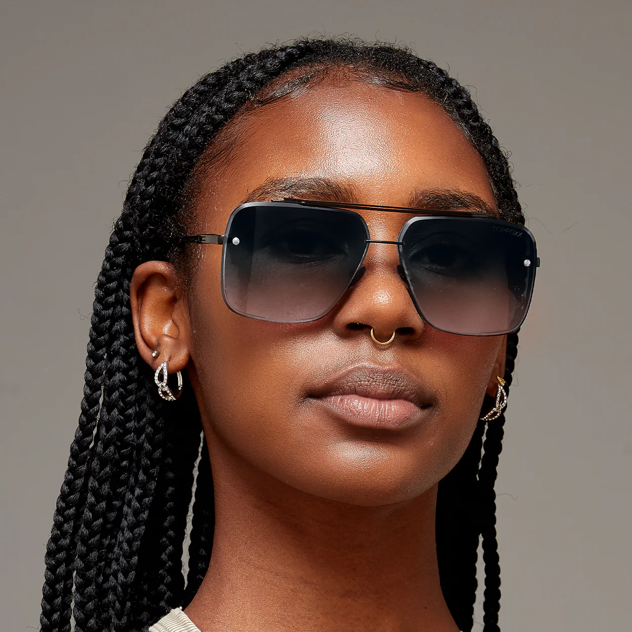 Bella Midnight - Tangle Free Aviator Sunglasses - Image 5