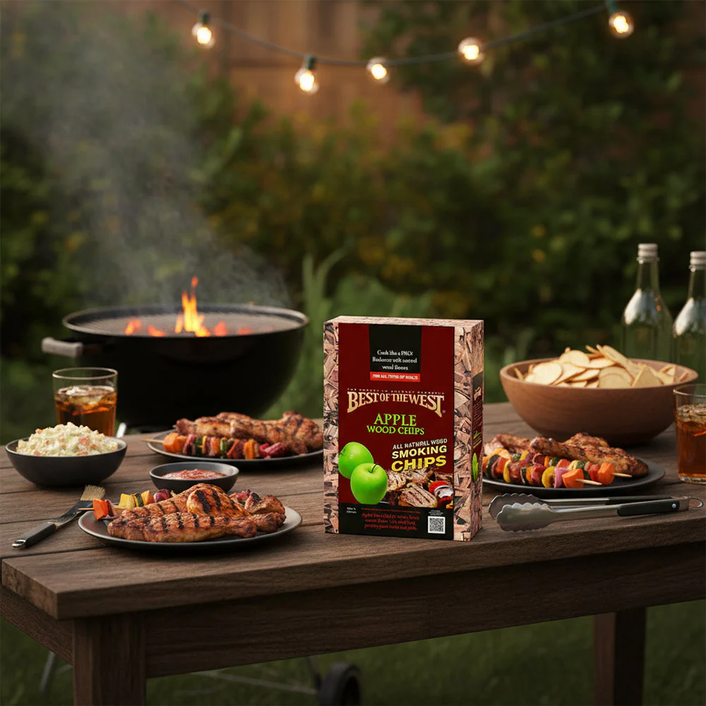 Best of the West All Natural Barbecue Apple Wood Smoking Chips, 180 Cubic Inches - Image 2