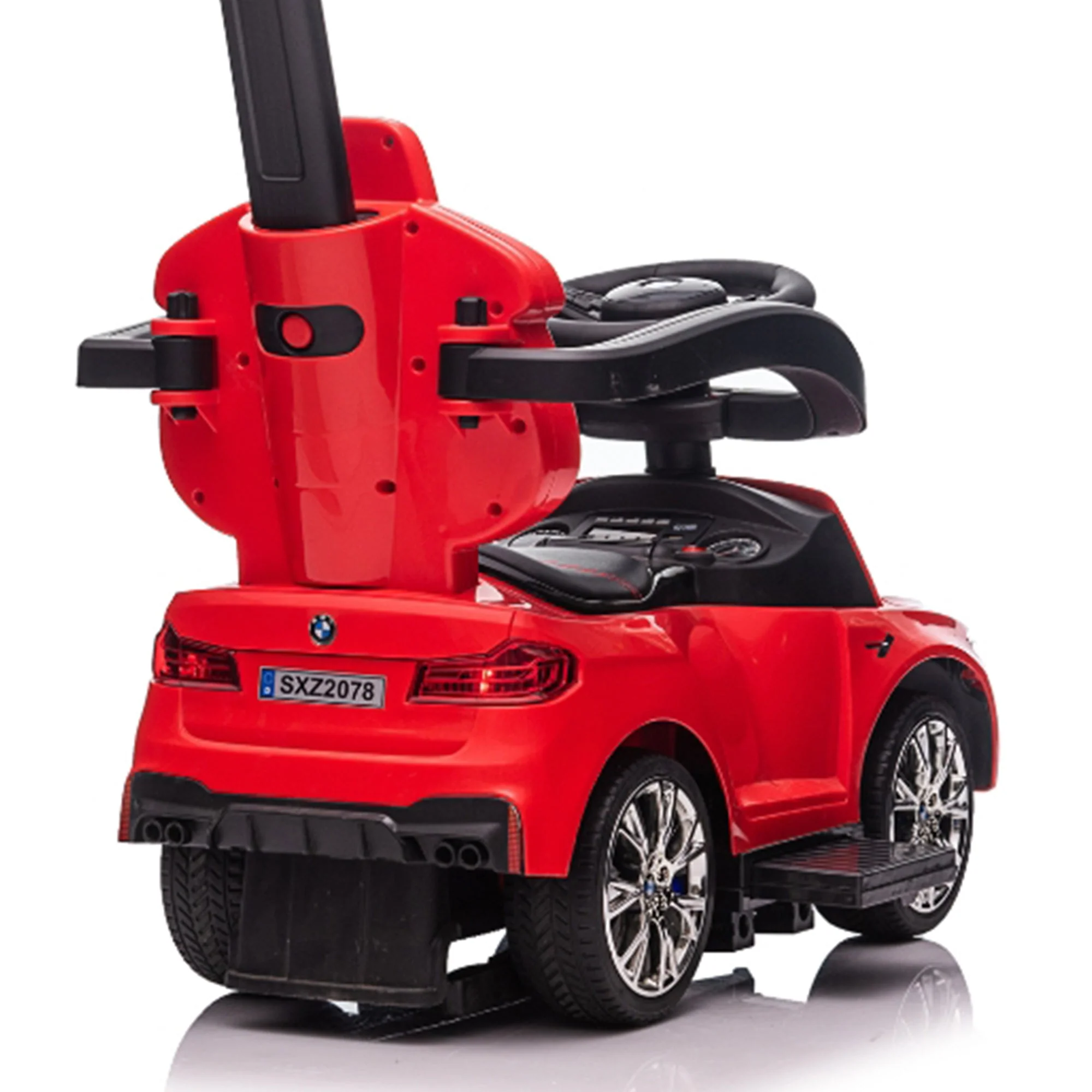 Best Ride On Cars BMW M5 4 in 1 Ride On Push Car w/Control Bar & LED Lights, Red - Image 8