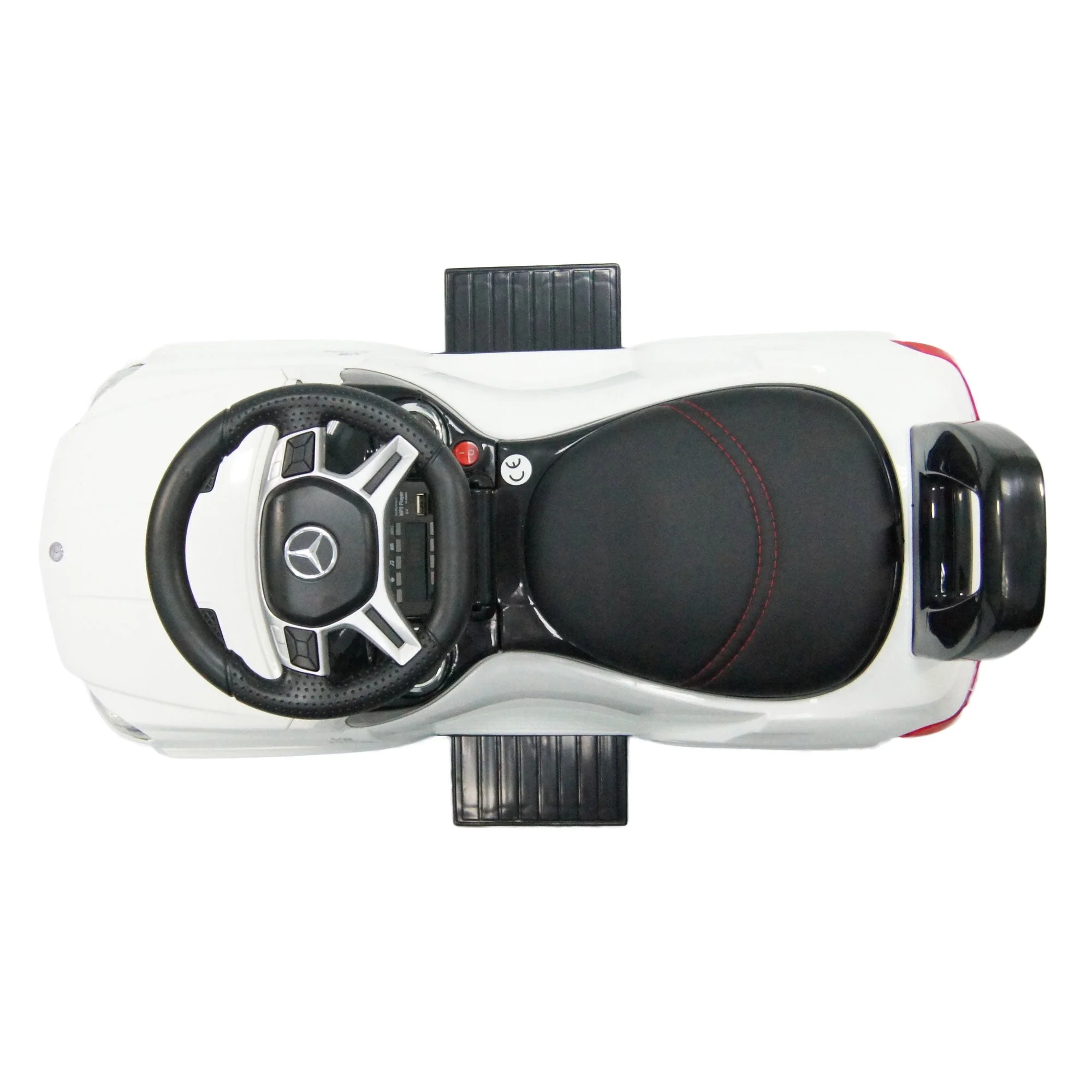 Best Ride On Cars Toddler 4-in-1 Mercedes Push Car Stroller w/ LED Lights, White - Image 4