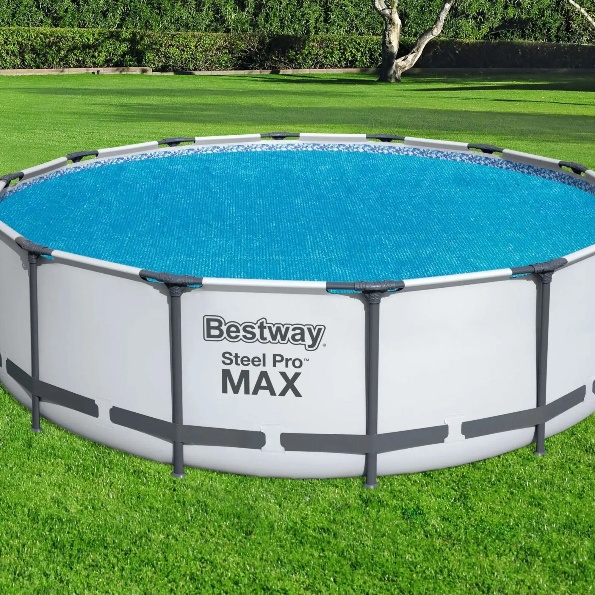 Bestway Flowclear 14 Feet Round Above Ground Pool Solar Pool Cover Only, Blue - Image 8