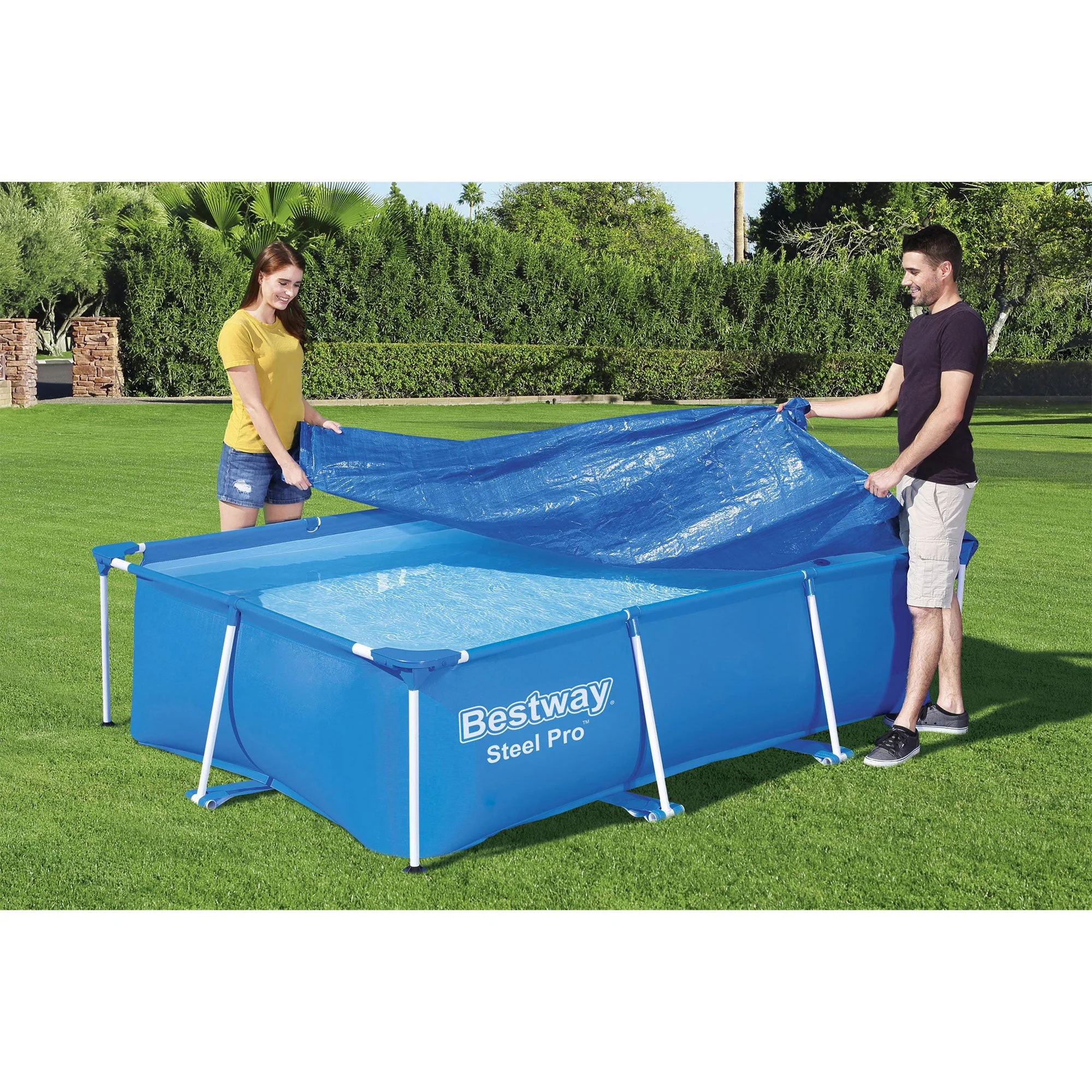 Bestway Flowclear Rectangle 8'6" x 67" Cover for Above Ground Pools (Cover Only) - Image 4