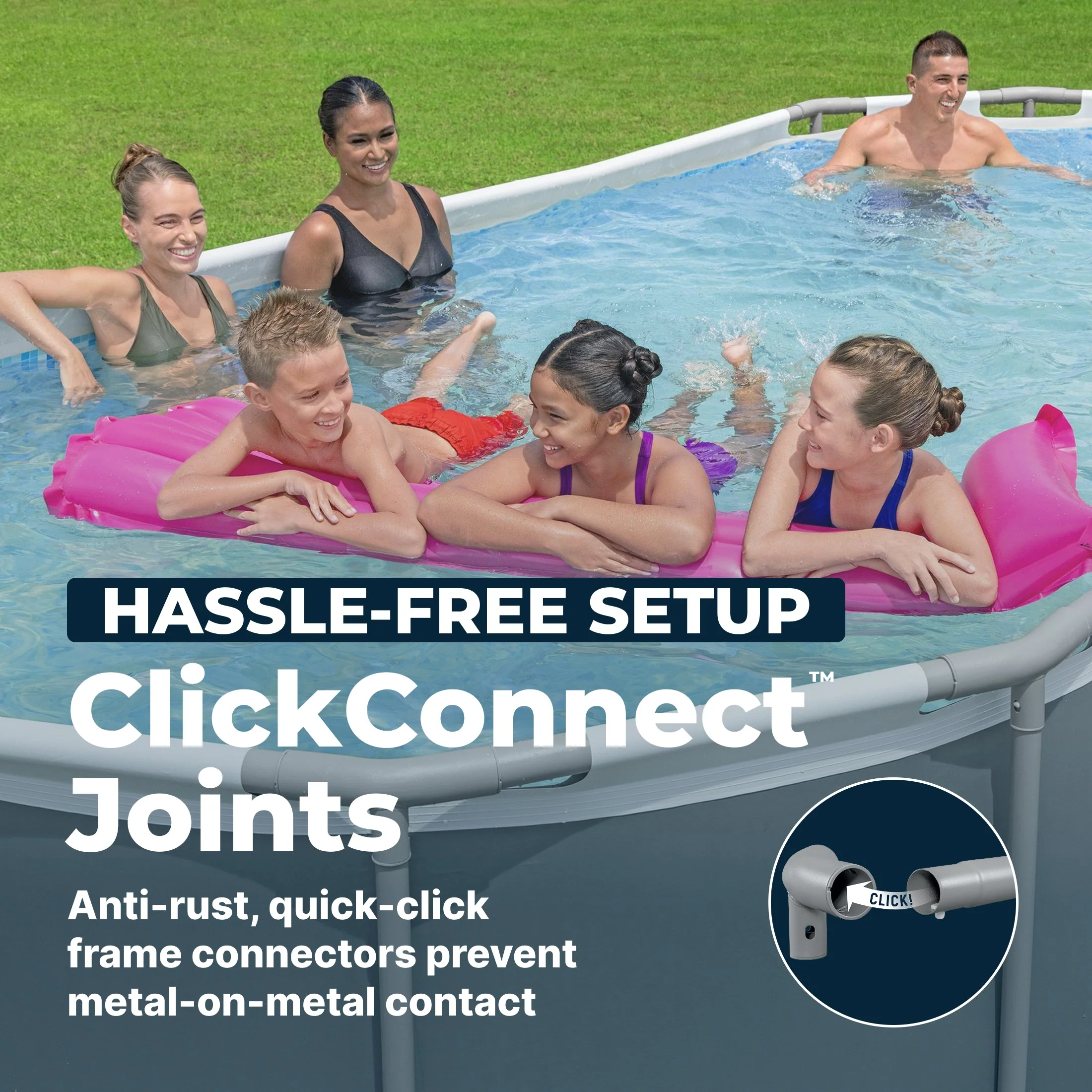 Bestway Steel Pro MAX 18' x 9' x 48" Oval Above Ground Outdoor Swimming Pool Set - Image 4