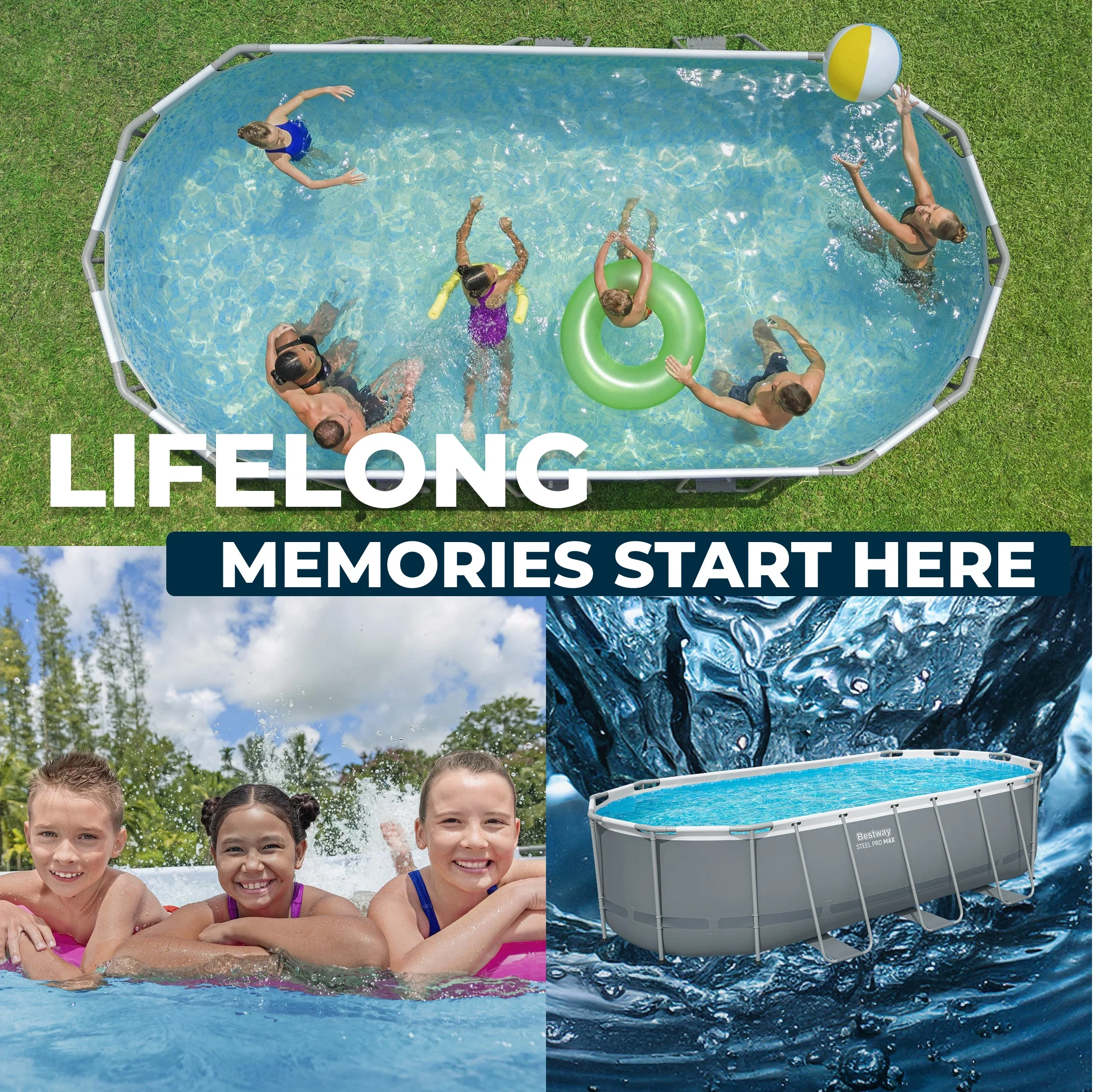 Bestway Steel Pro MAX 18' x 9' x 48" Oval Above Ground Outdoor Swimming Pool Set - Image 8