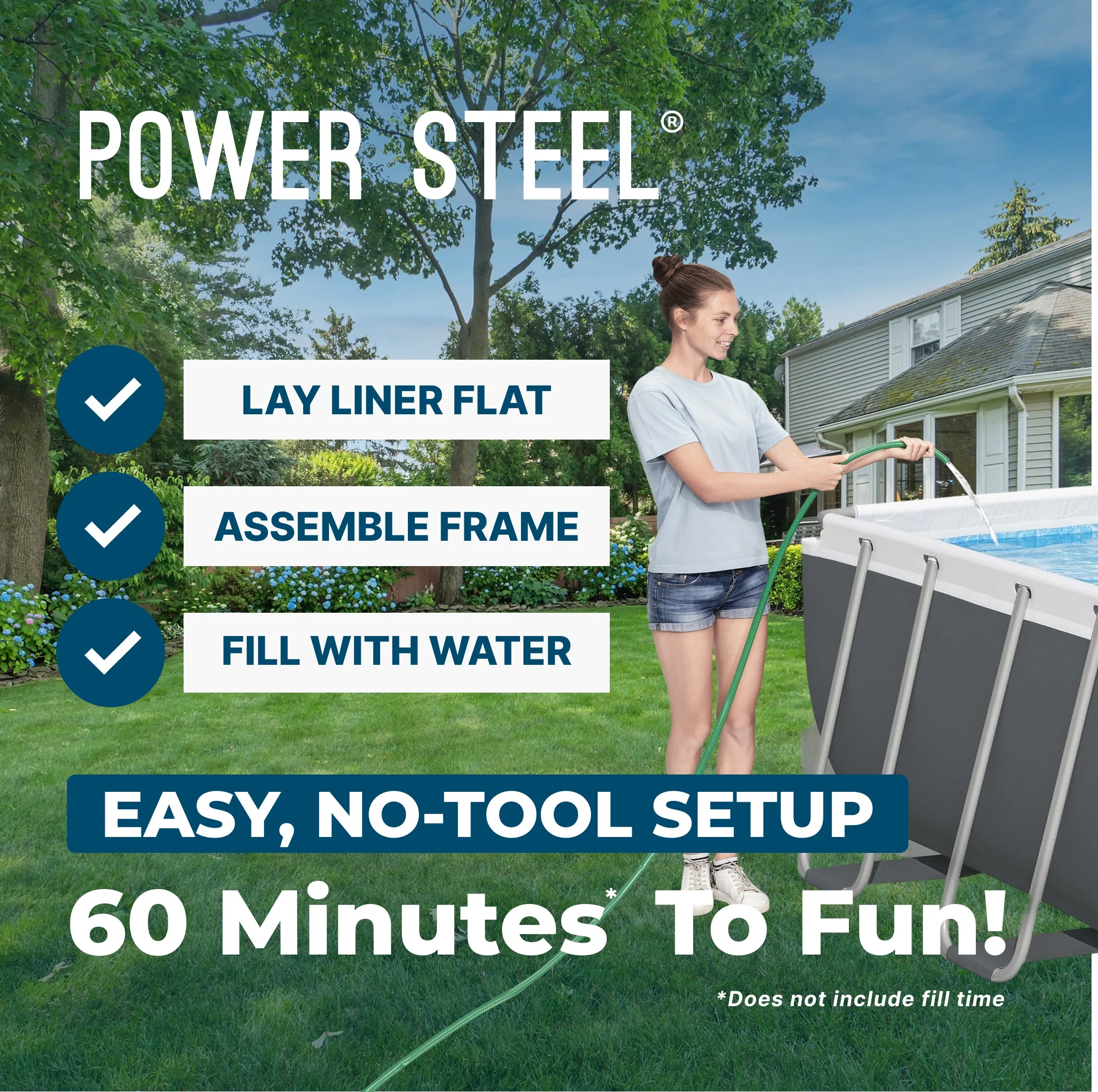 Bestway Power Steel 18' x 9' x 48" Rectangular Above Ground Swimming Pool Set - Image 4