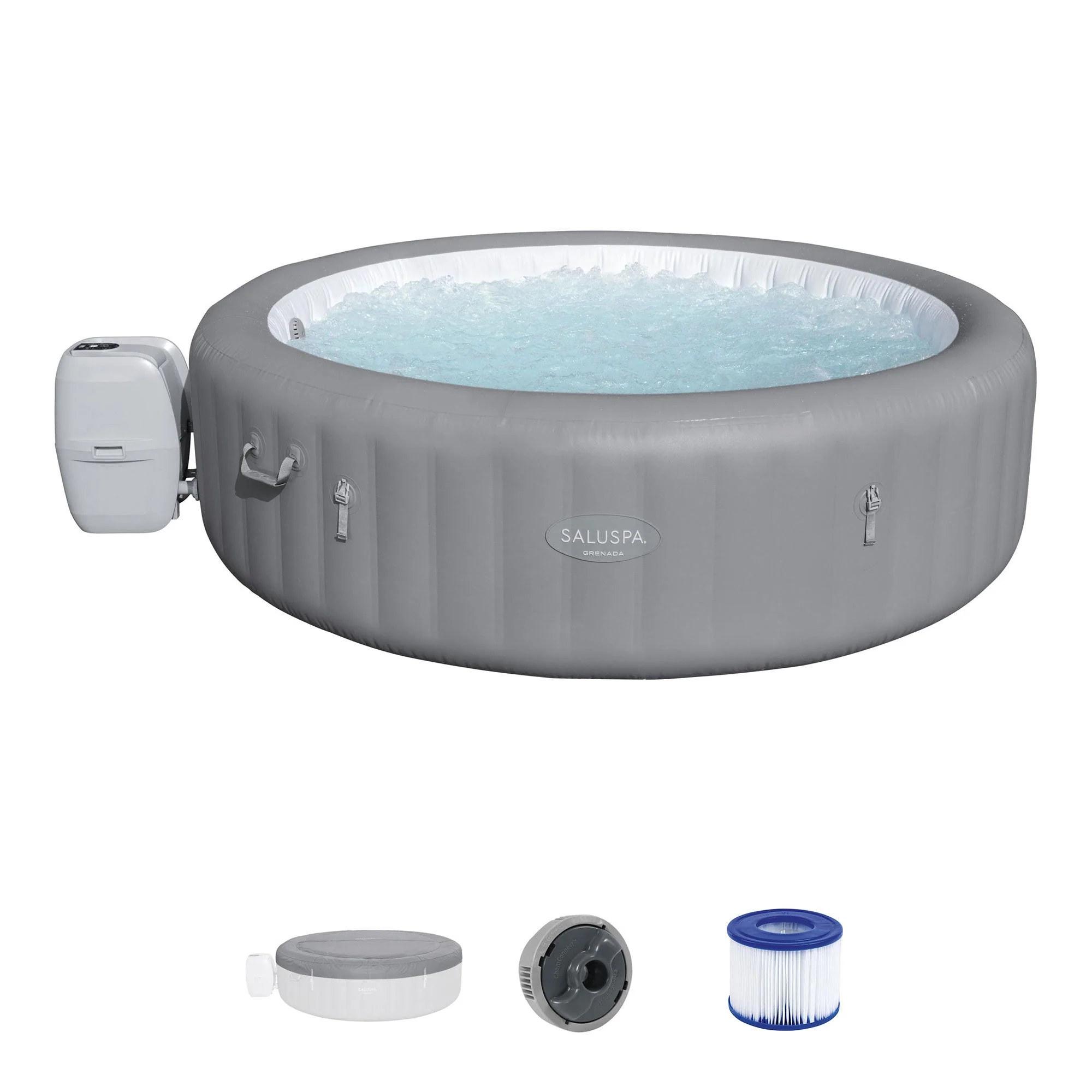 Bestway SaluSpa Grenada AirJet Hot Tub with Set of 4 Non Slip Pool and Spa Seat - Image 2