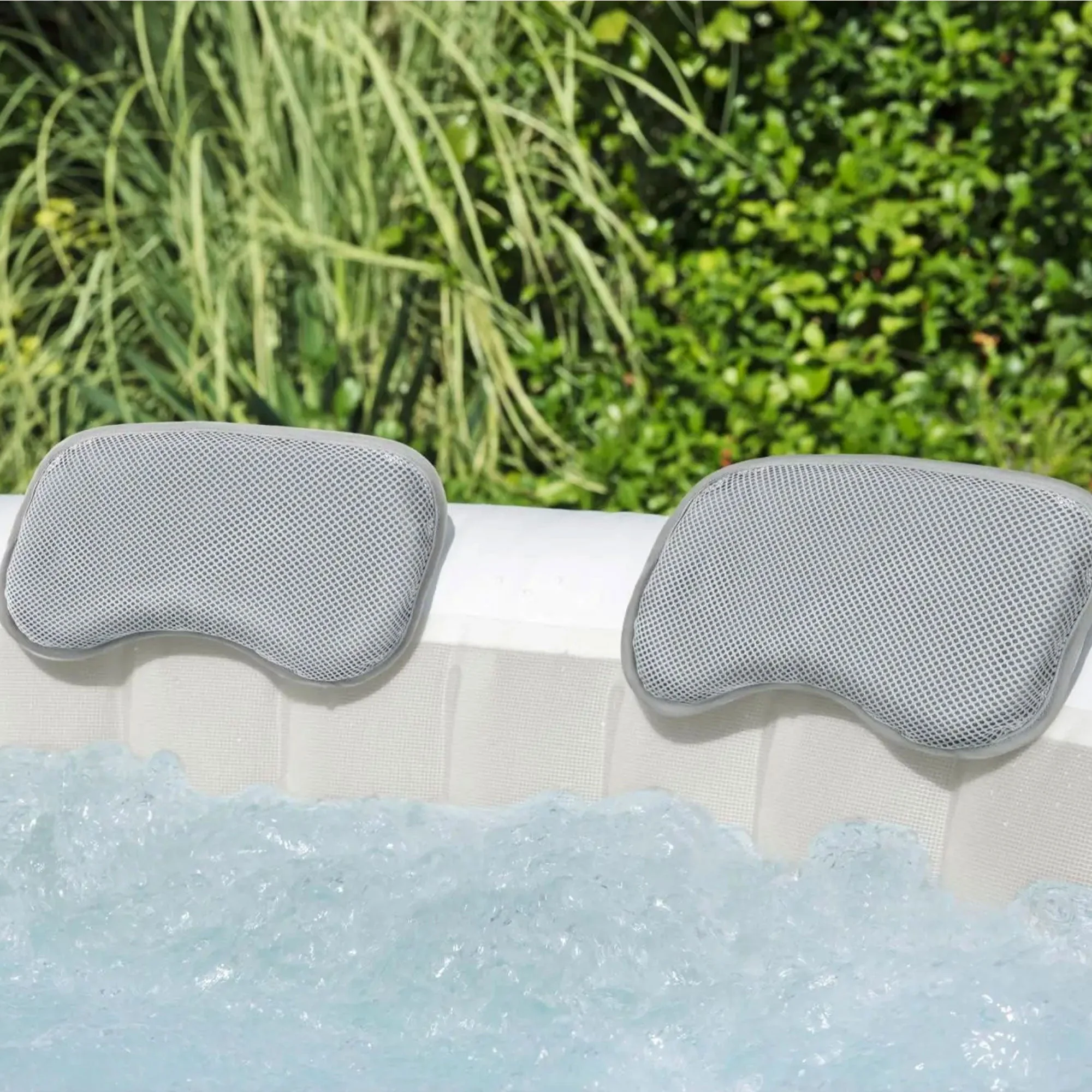 Bestway SaluSpa Padded Headrest Pillows with Adjustable Strap, Gray, (6 Pack) - Image 7