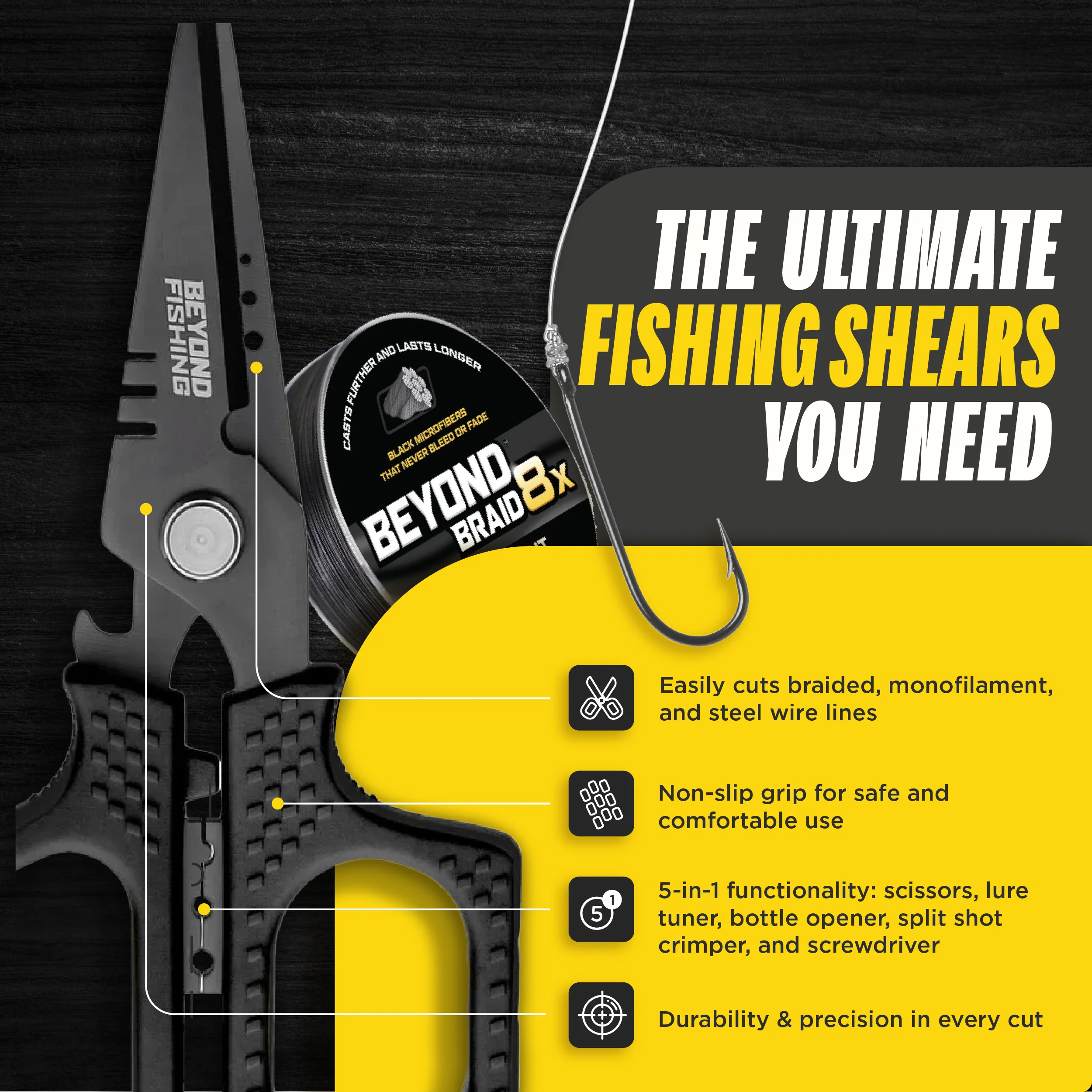Beyond Fishing 6.5" Pro Shears - Premium Braid Cutting Scissors - Image 5