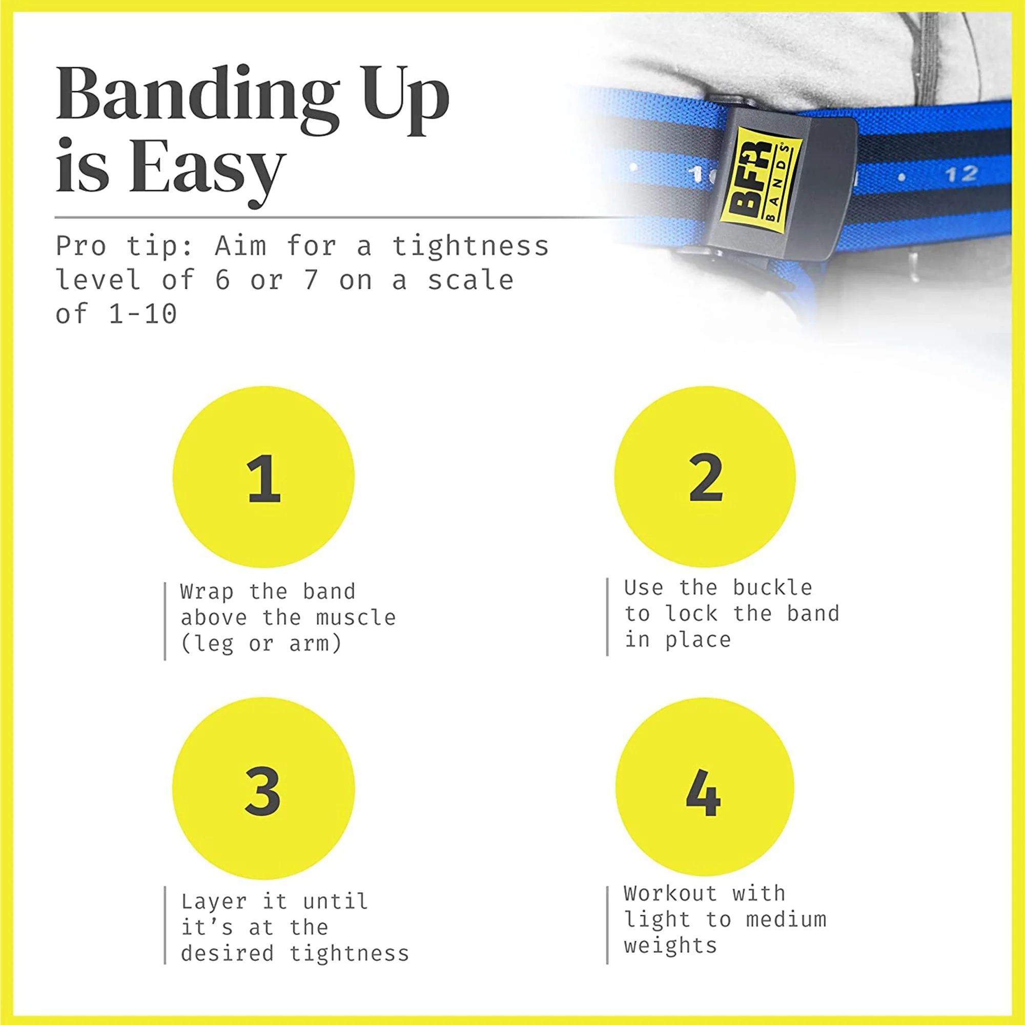 BFR BANDS Blood Flow Restriction Band for Arms, Legs, Glutes, Pro Bundle 4 Pack - Image 6