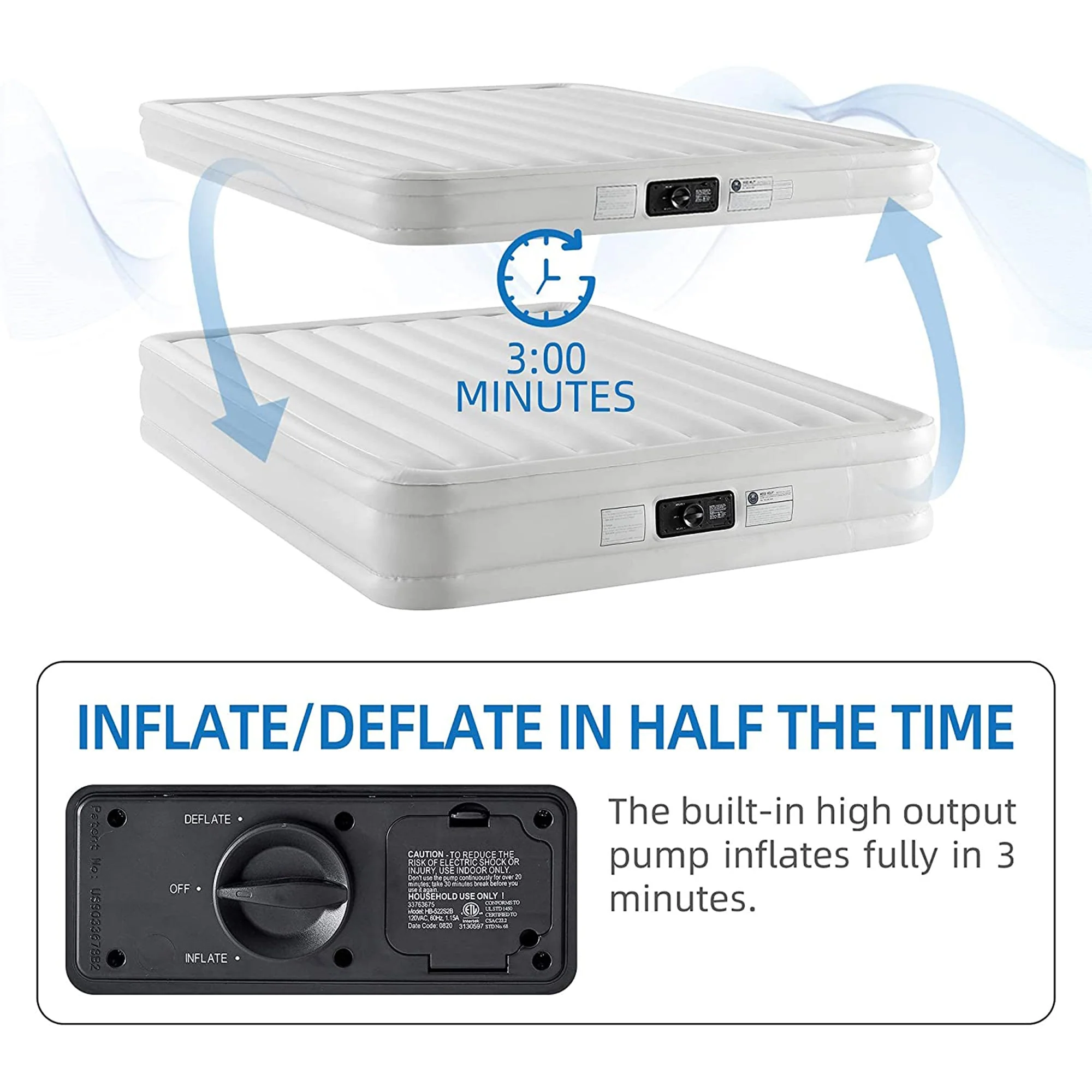 BIKAHOM Bi-Comfer 14 Inch Inflatable Mattress with Built In Air Pump, Full Size - Image 7