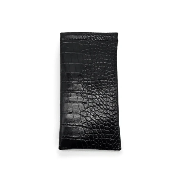 Black Faux  Croco Soft Pouch - Image 3