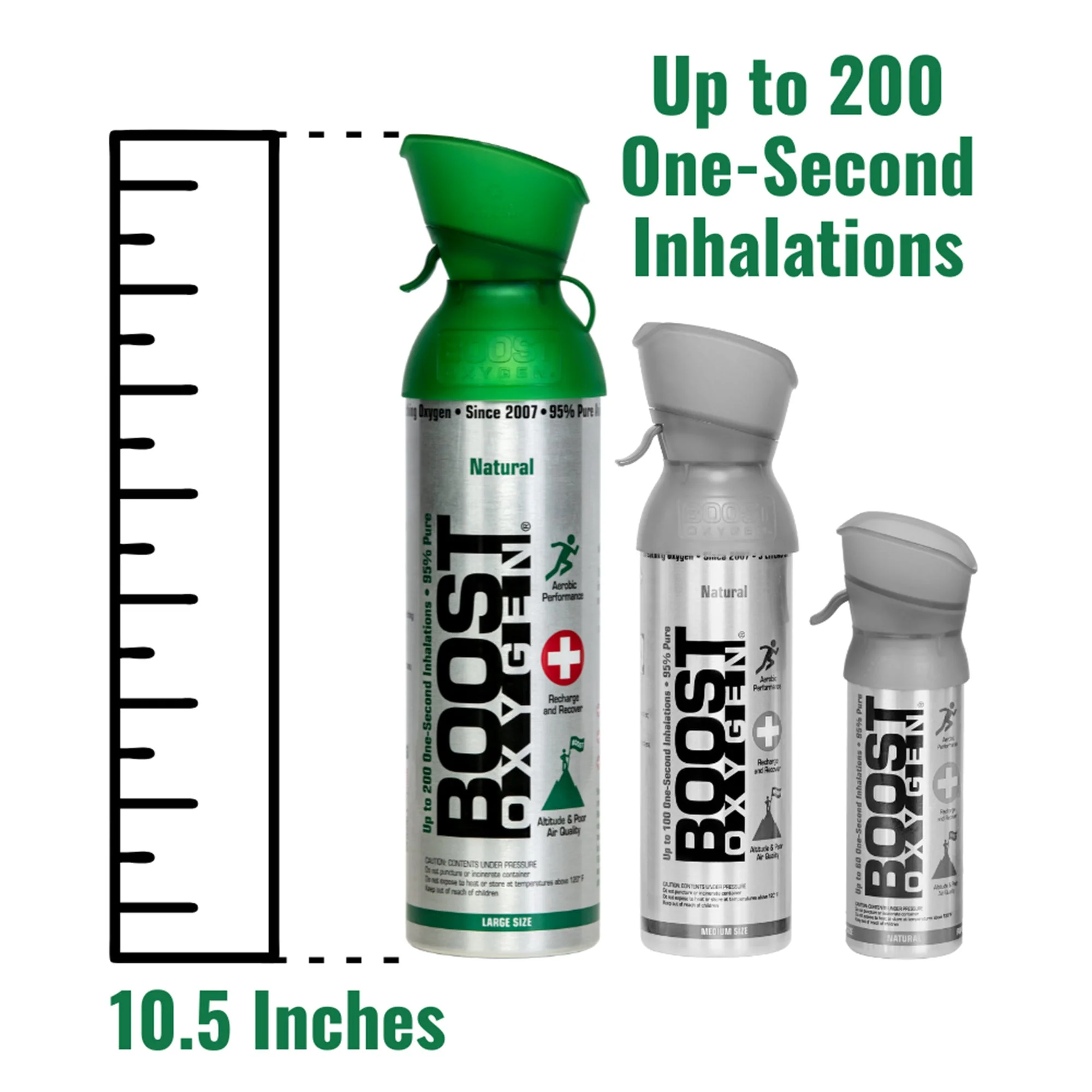 Boost Oxygen 10L Canned Oxygen (2 Pack) & 5L Canned Oxygen (3 Pack), Flavorless - Image 2
