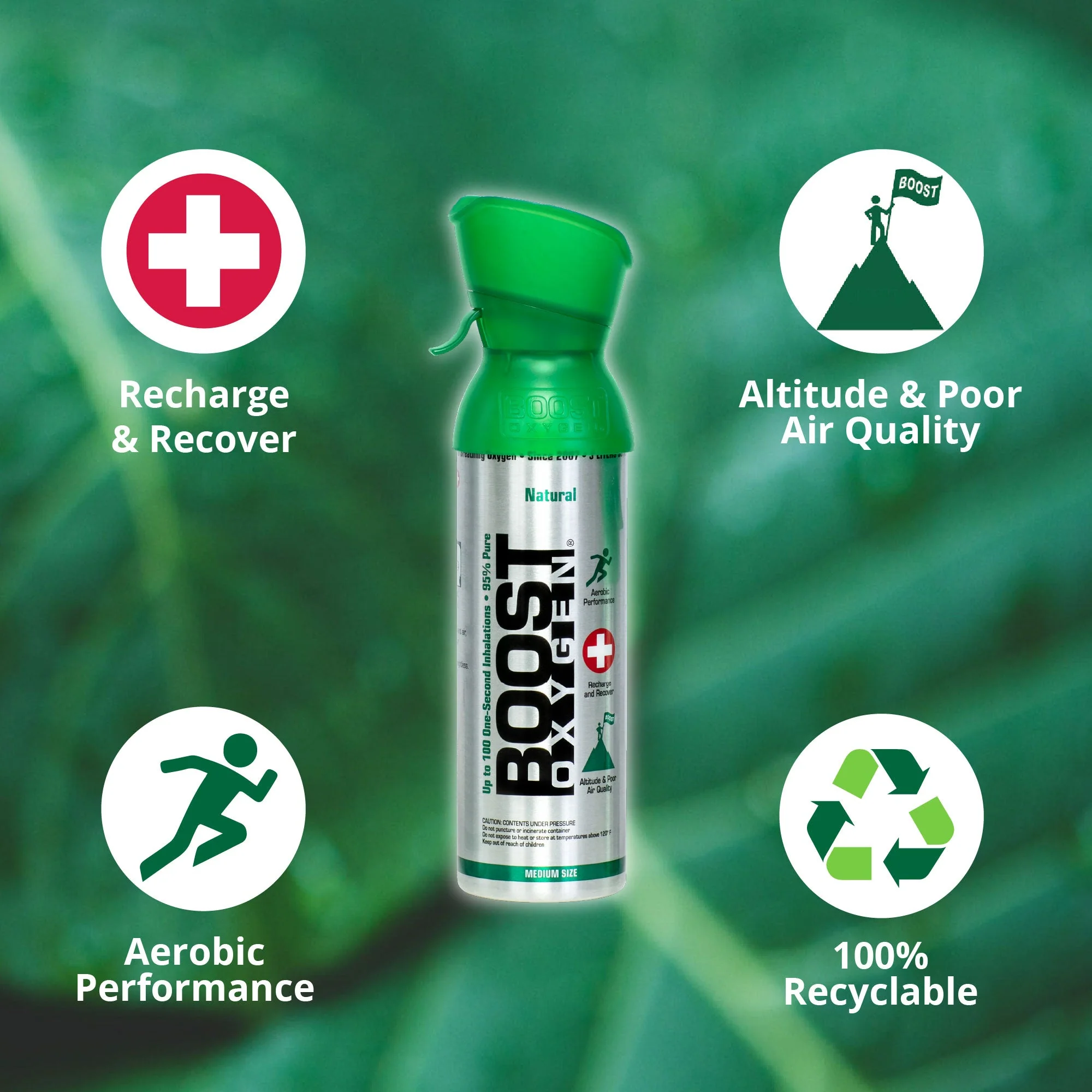 Boost Oxygen 5 Liter Canned Oxygen Bottle with Mouthpiece, Natural (6 Pack) - Image 3