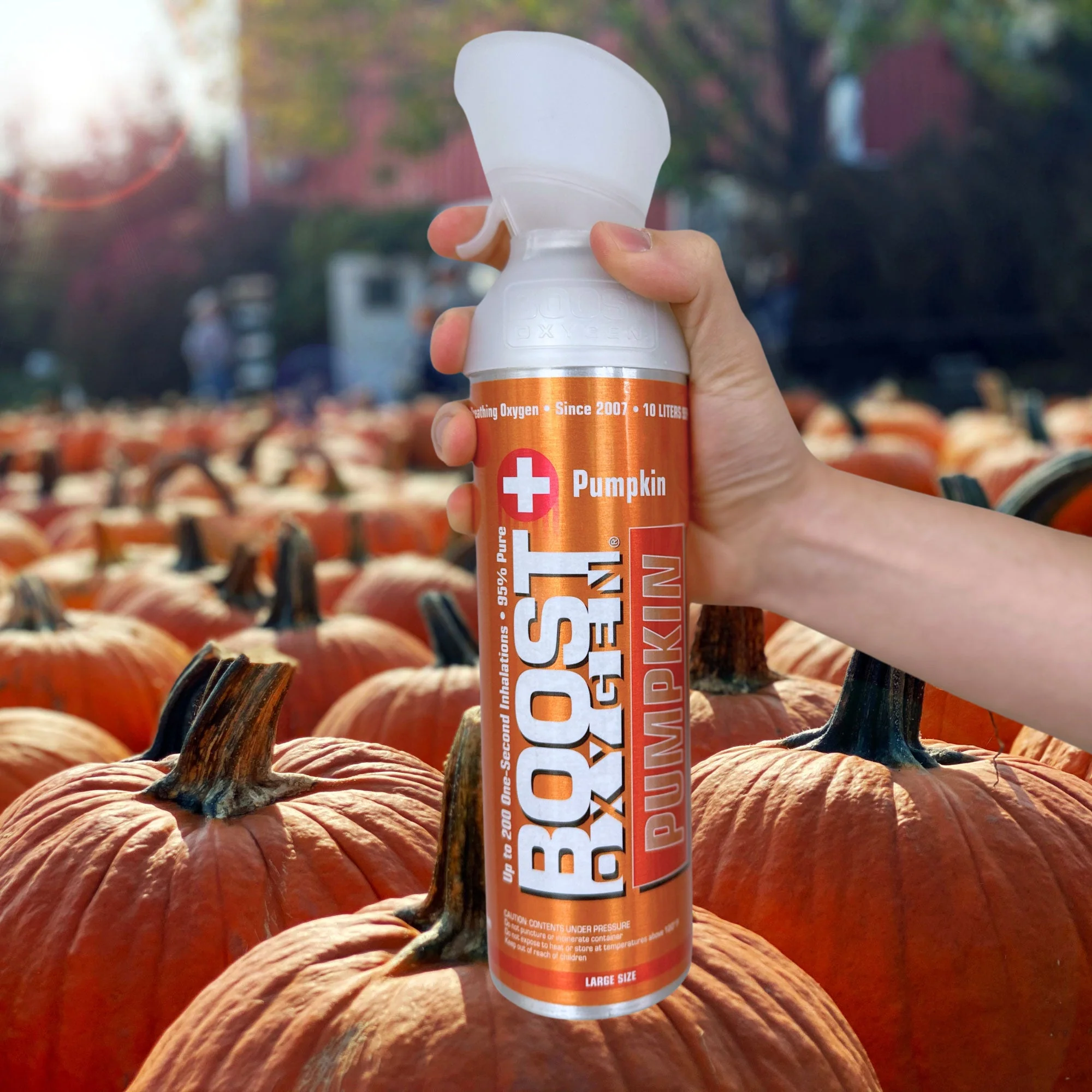 Boost Oxygen Large Pumpkin Spice Aroma 10L Canister Respiratory Support, 12 Pack - Image 6