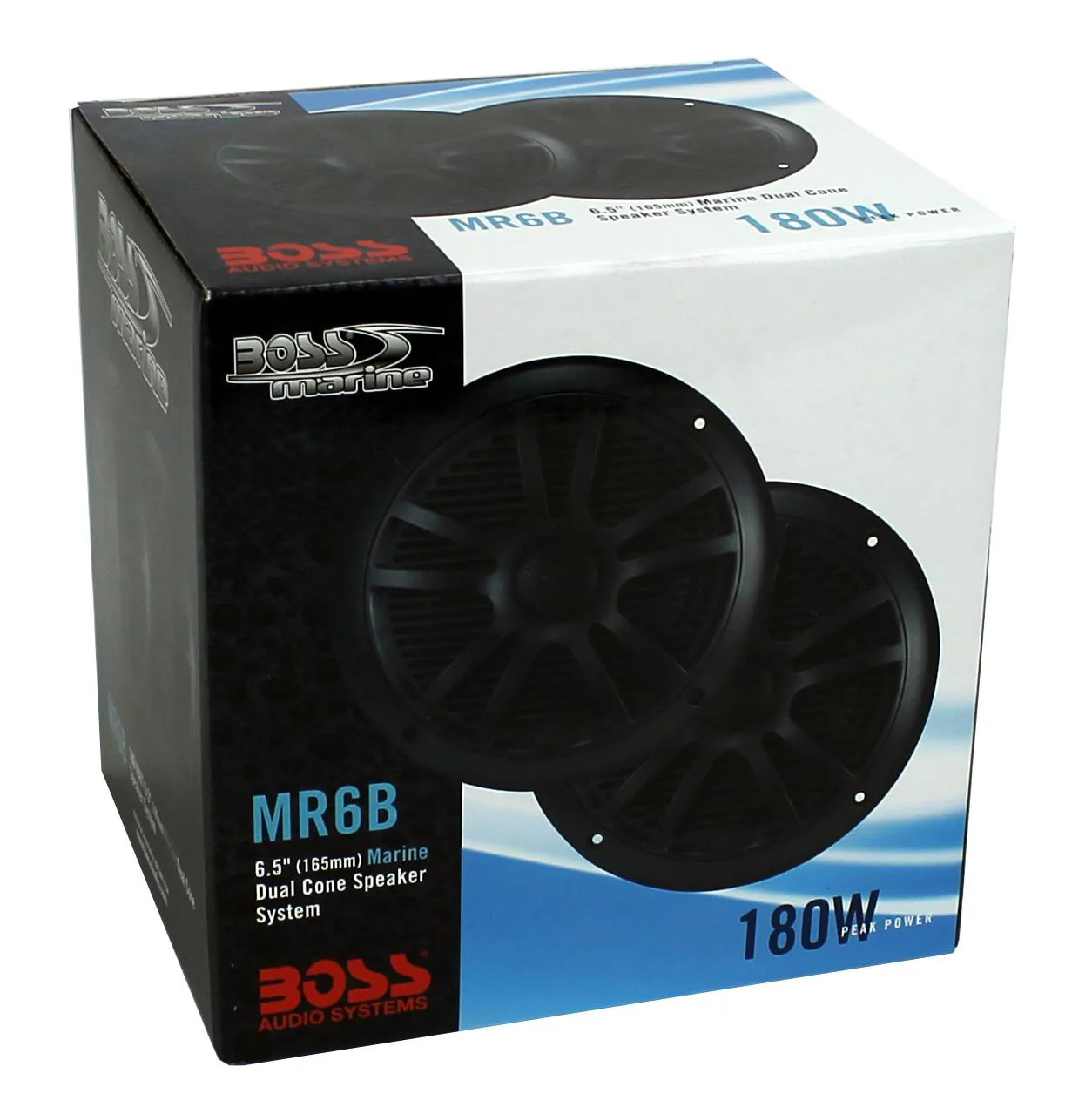 BOSS Audio MR6B 6.5" 180W Dual Cone Marine Full Range Speakers, Black, 1 Pair - Image 8
