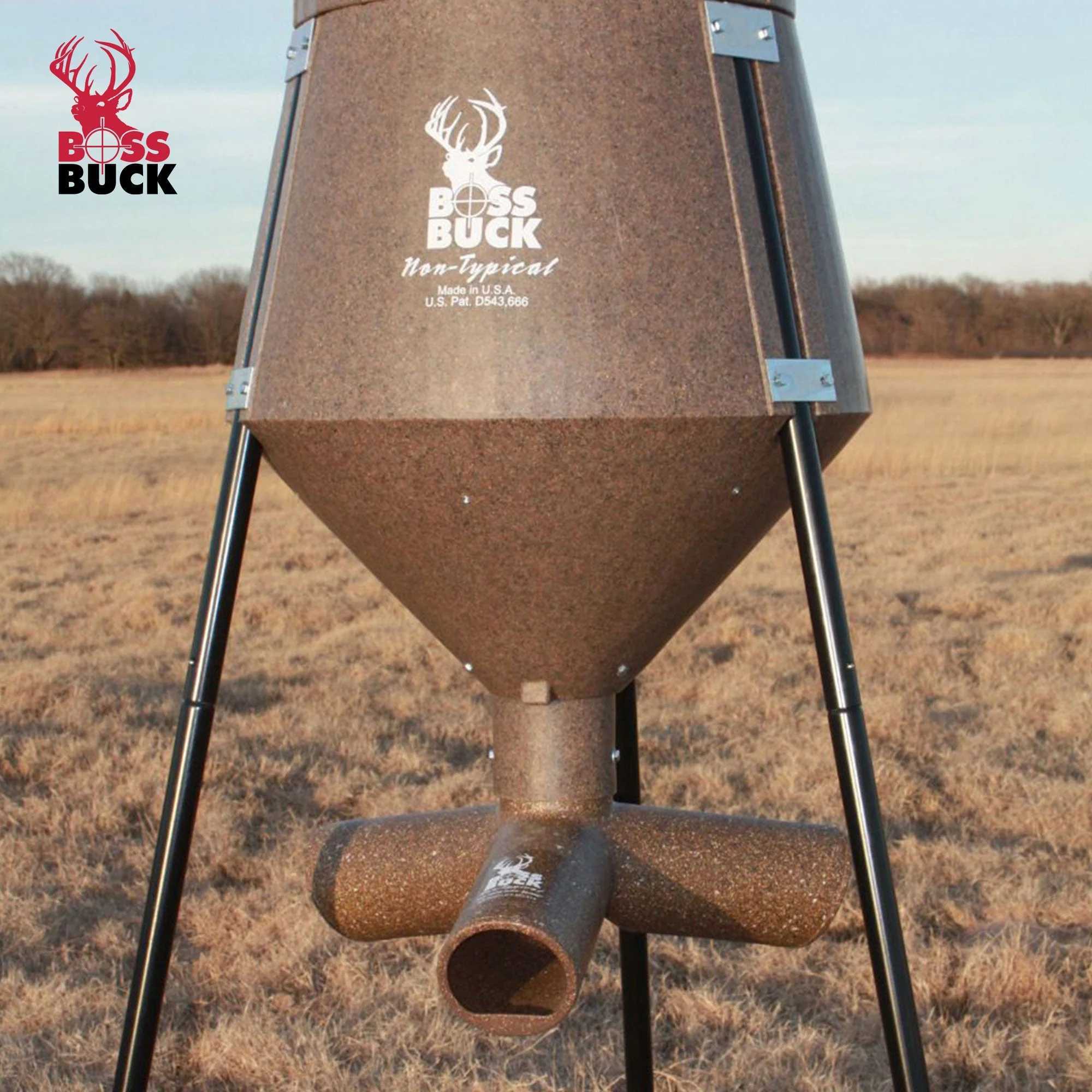 Boss Buck 200 Pound Gravity Fed Tripod Game Deer Corn and Protein Pellet Feeder - Image 5