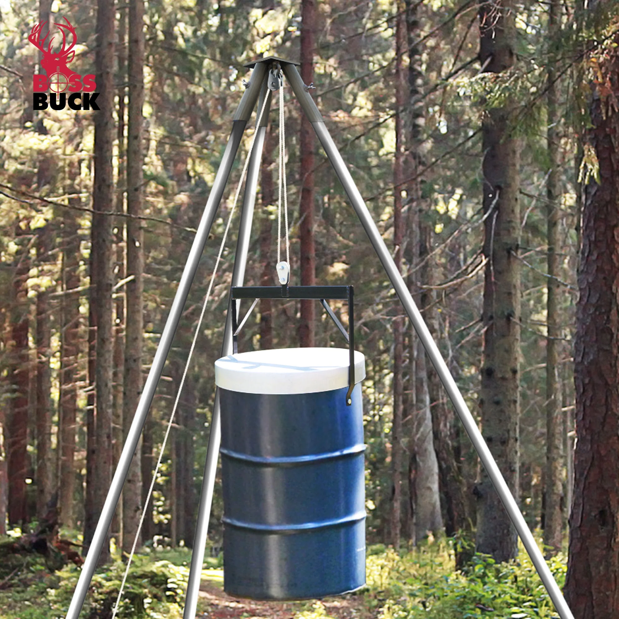 Boss Buck Tripod Header with Pulley, Deer Feeder Attachment, Feeder Not Included - Image 5