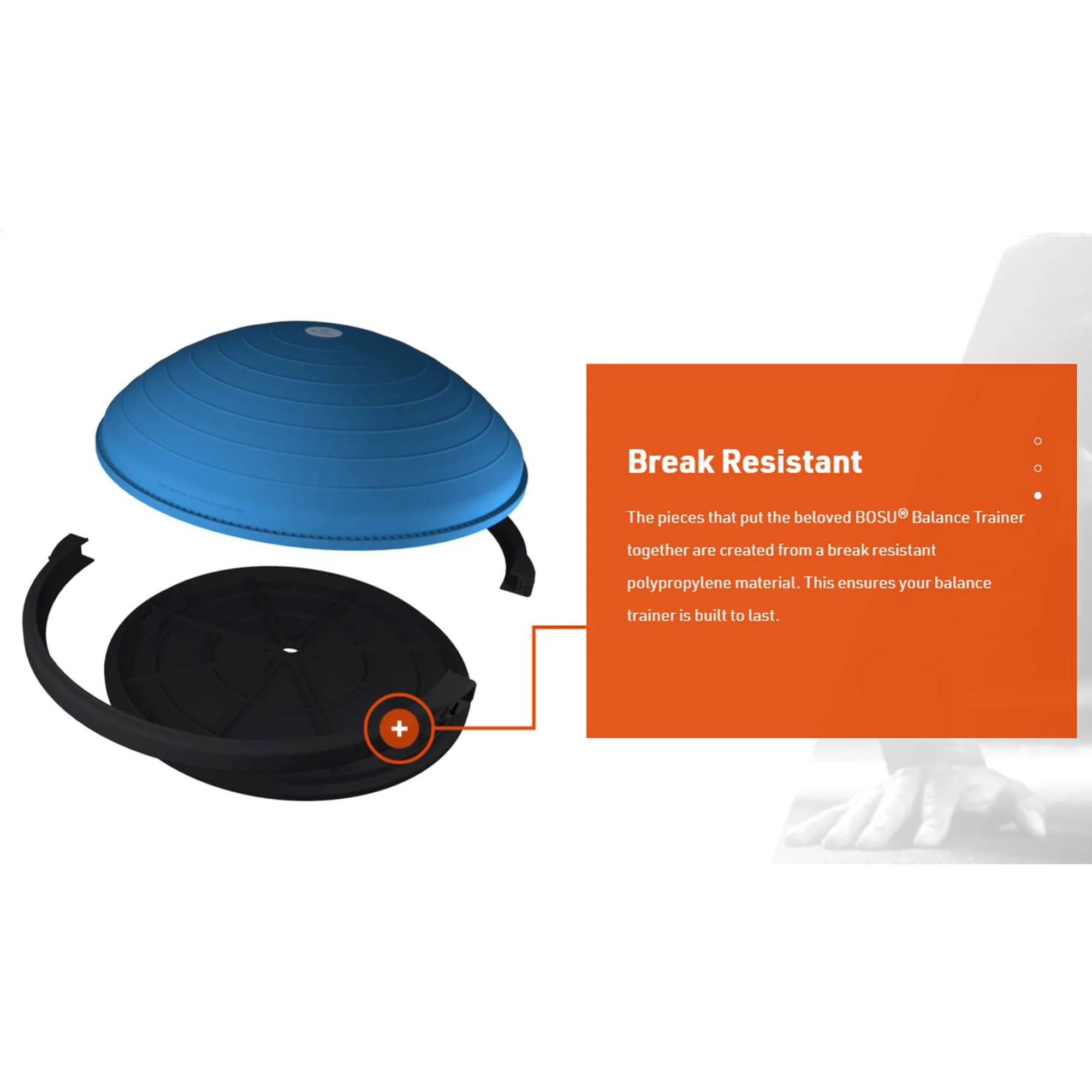 Bosu Multi Functional Home Gym 26" Original Balance Strength Trainer Ball, Blue - Image 7