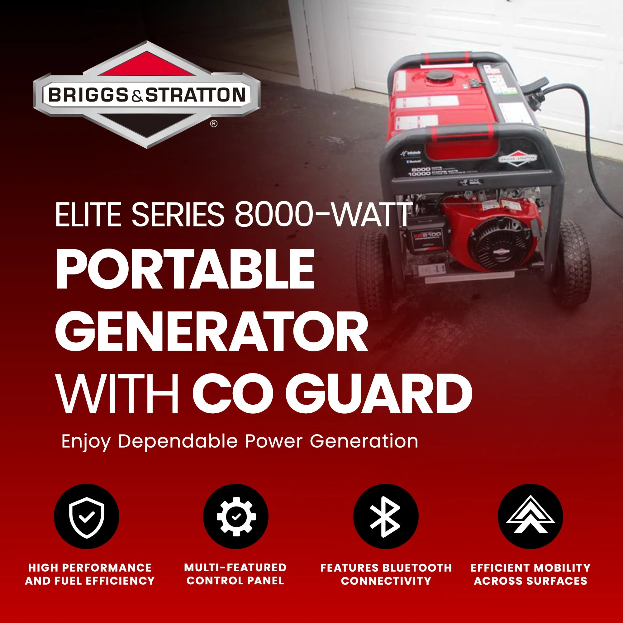Briggs and Stratton Elite Series 8000 Watt Portable Generator with CO Guard - Image 2