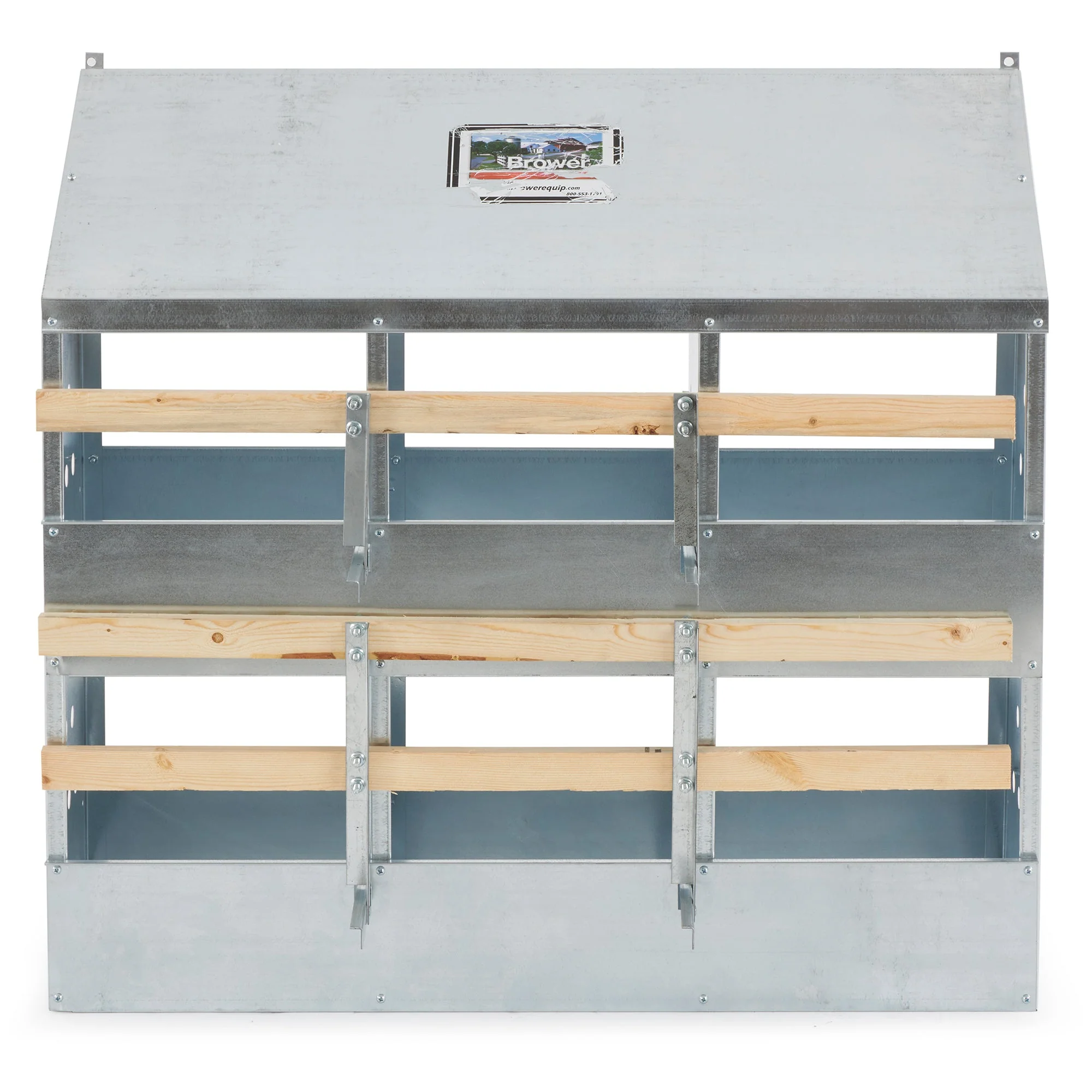 Brower 406B Galvanized Steel 6 Hole 30 Bird Poultry Nest Chicken Brooding Box - Image 8