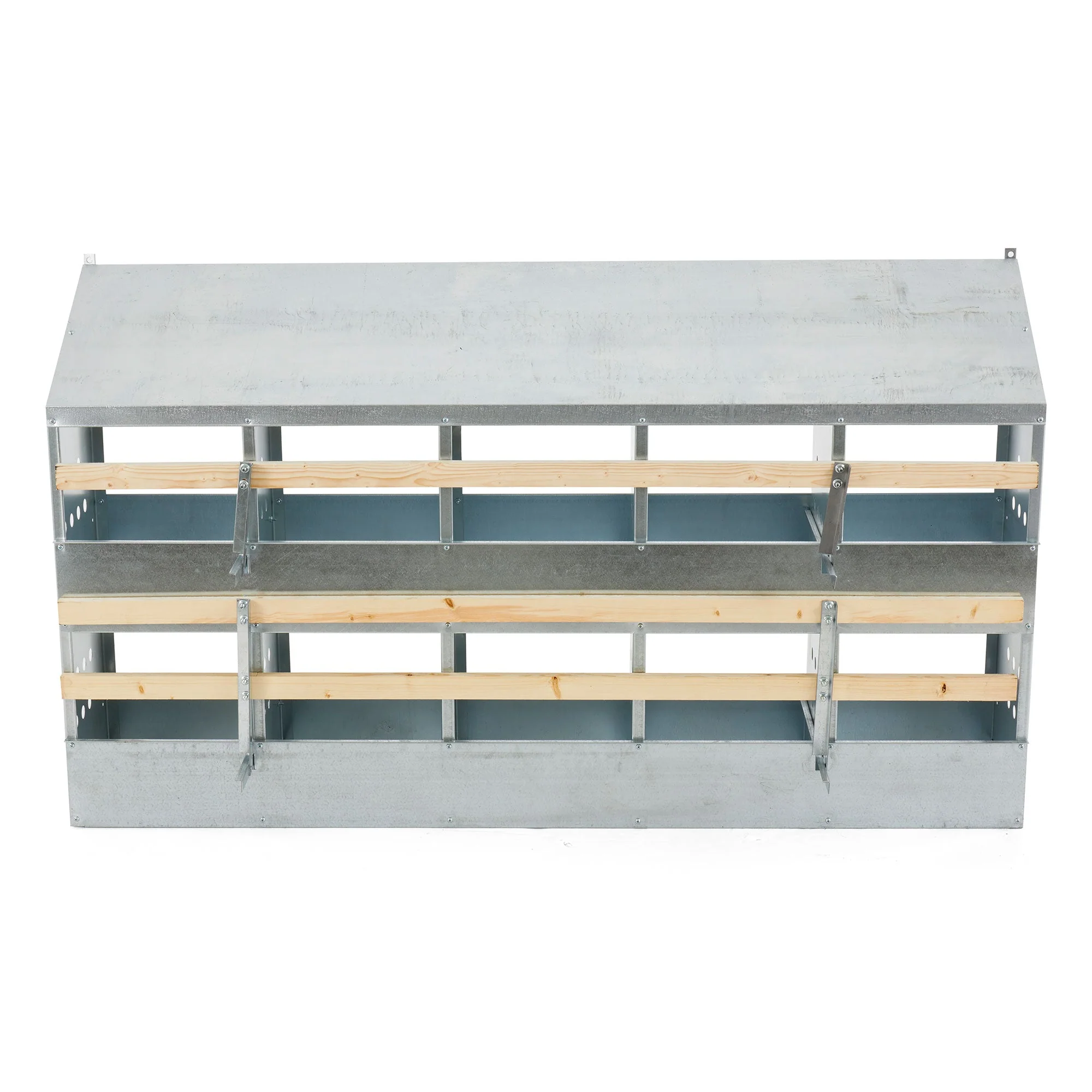 Brower 410B Galvanized Steel 10 Hole 50 Bird Poultry Nest Chicken Brooding Box - Image 6