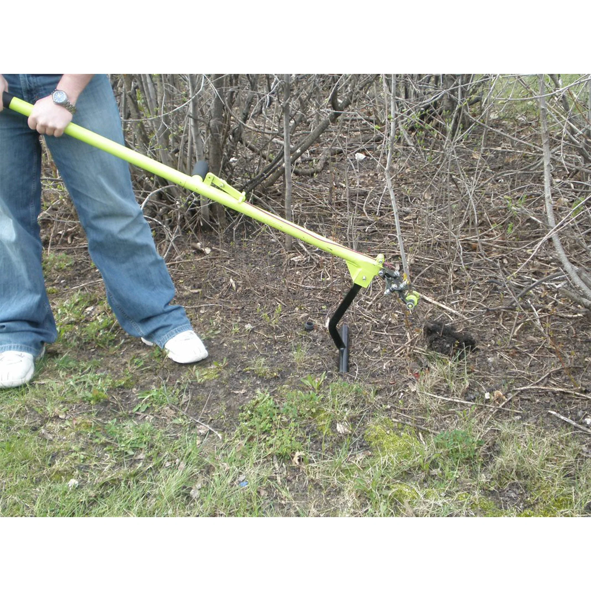 Brush Grubber Heavy Duty 4 Foot Steel Handled Shallow Root Lifting Tool, Green - Image 7