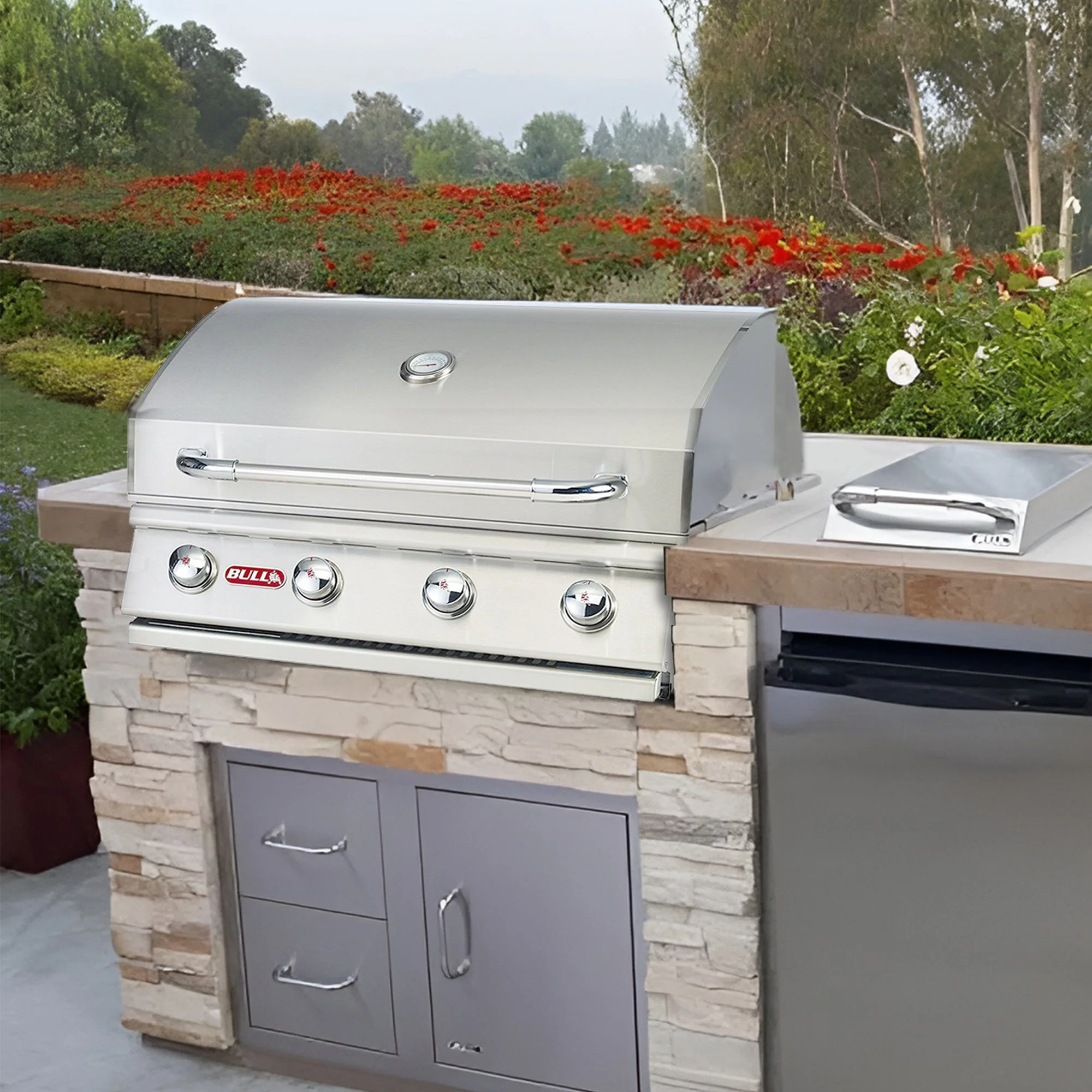 Bull Outdoor Products Liquid Propane Outlaw Drop-In Steel Barbecue Grill Head - Image 4