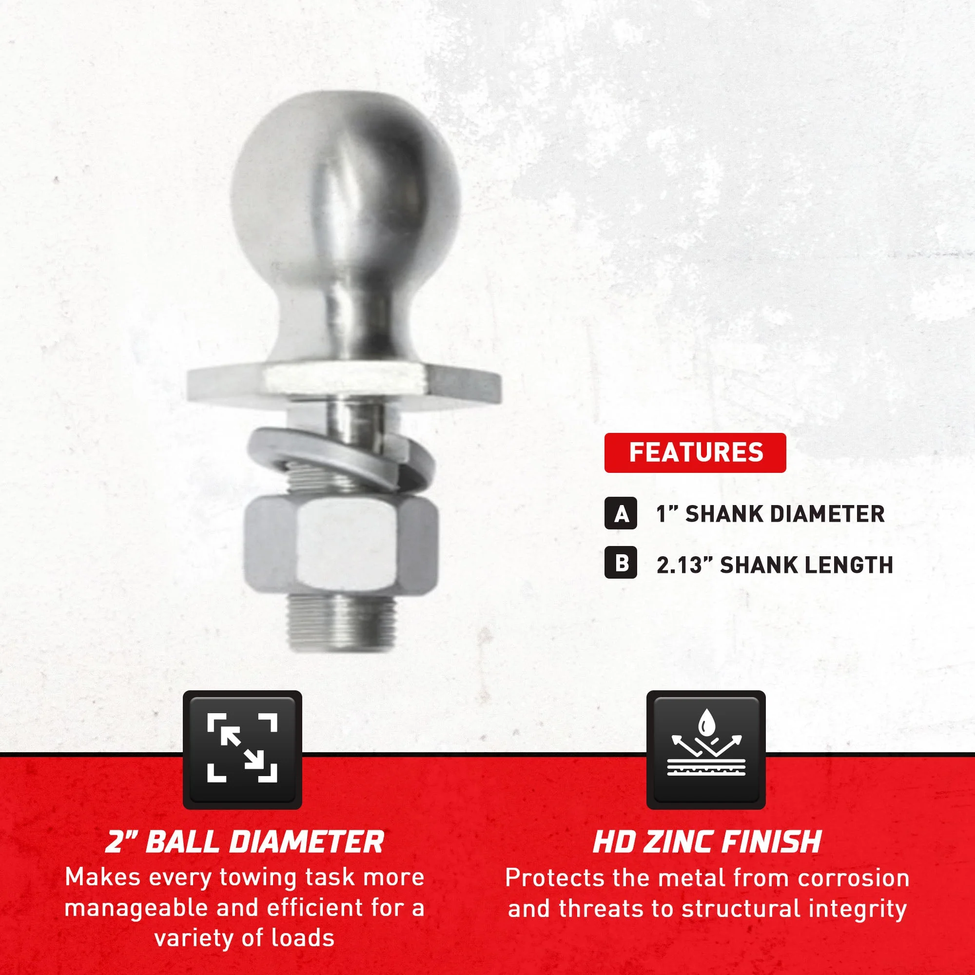 Bulldog Interlock Trailer Hitch Ball with 3,500 Pound Capacity for Automotive - Image 3