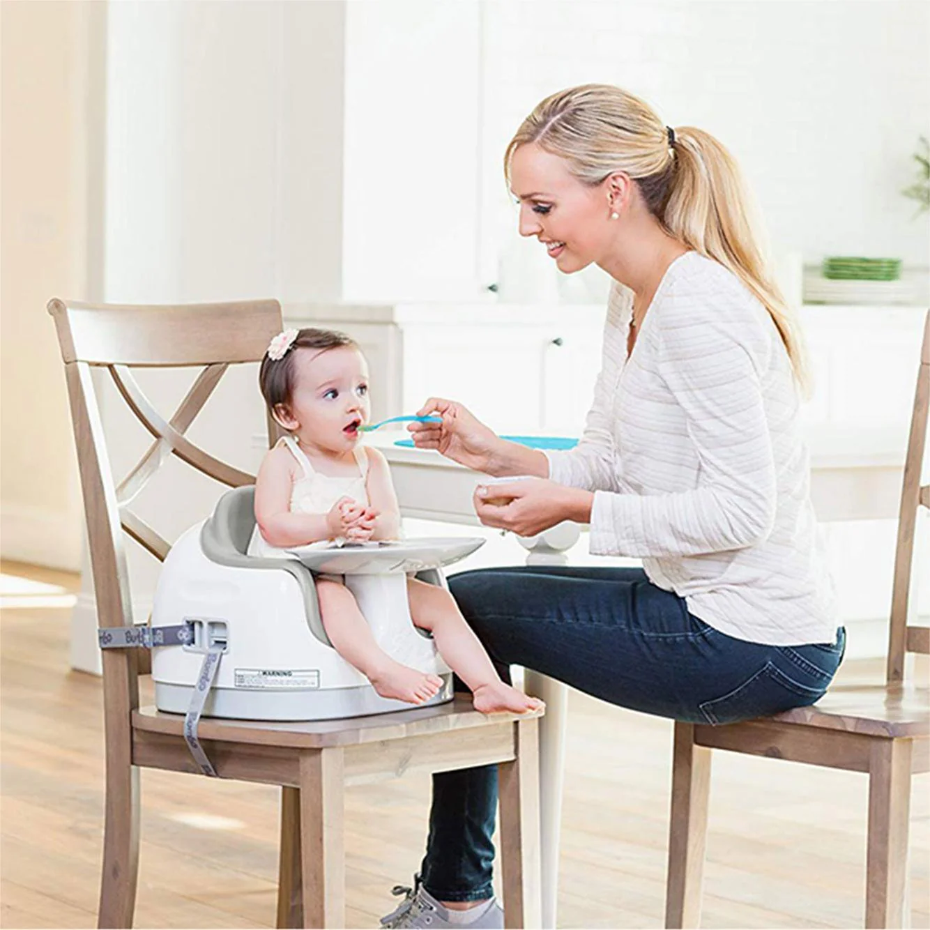 Bumbo Baby Toddler Adjustable 3-in-1 Booster Seat/High Chair & Tray, Cool Gray - Image 8