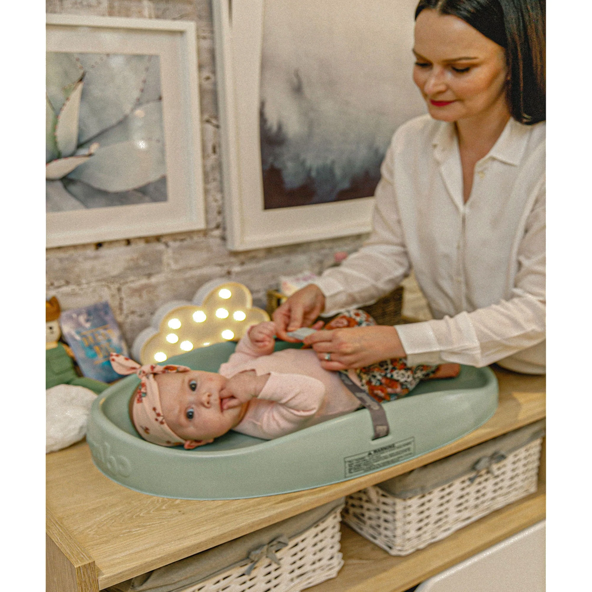 Bumbo Diaper Changing Pad, Baby Changing Mat with Safety Belt, 2 Pack, Hemlock - Image 5