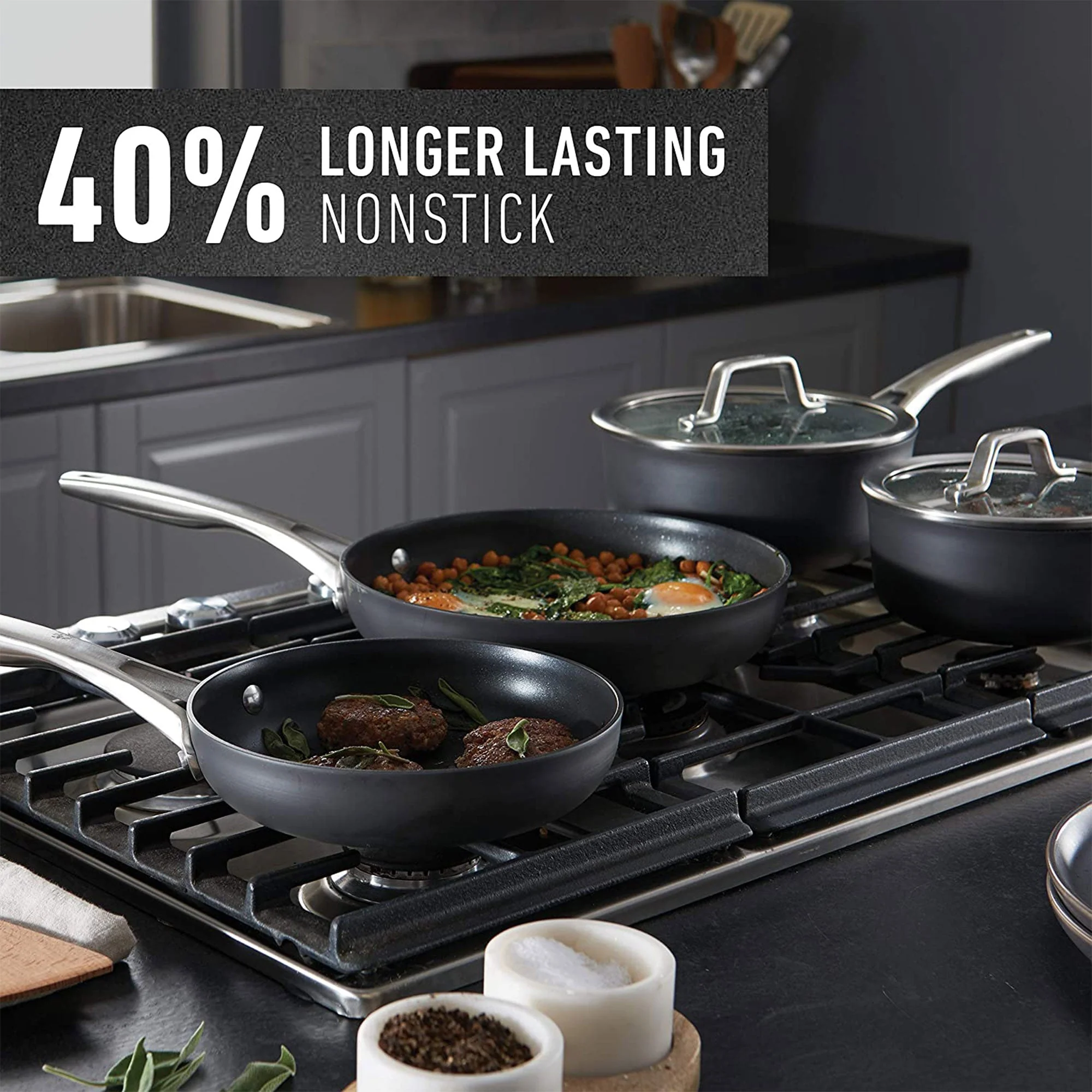 Calphalon 13-Piece Nonstick Kitchen Cookware Set with Stay-Cool Handles, Black - Image 8