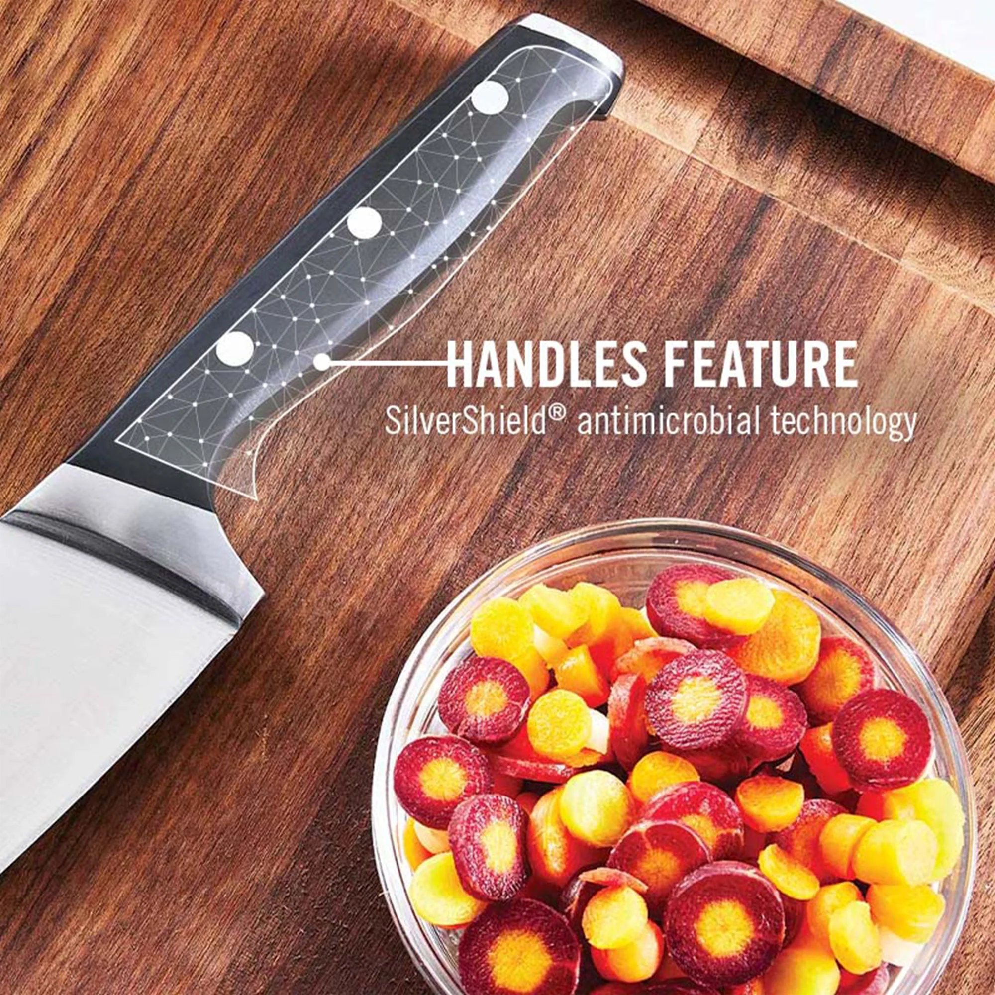 Calphalon Classic 15 Piece Kitchen Knife Cutlery Set with Self Sharpening Block - Image 6