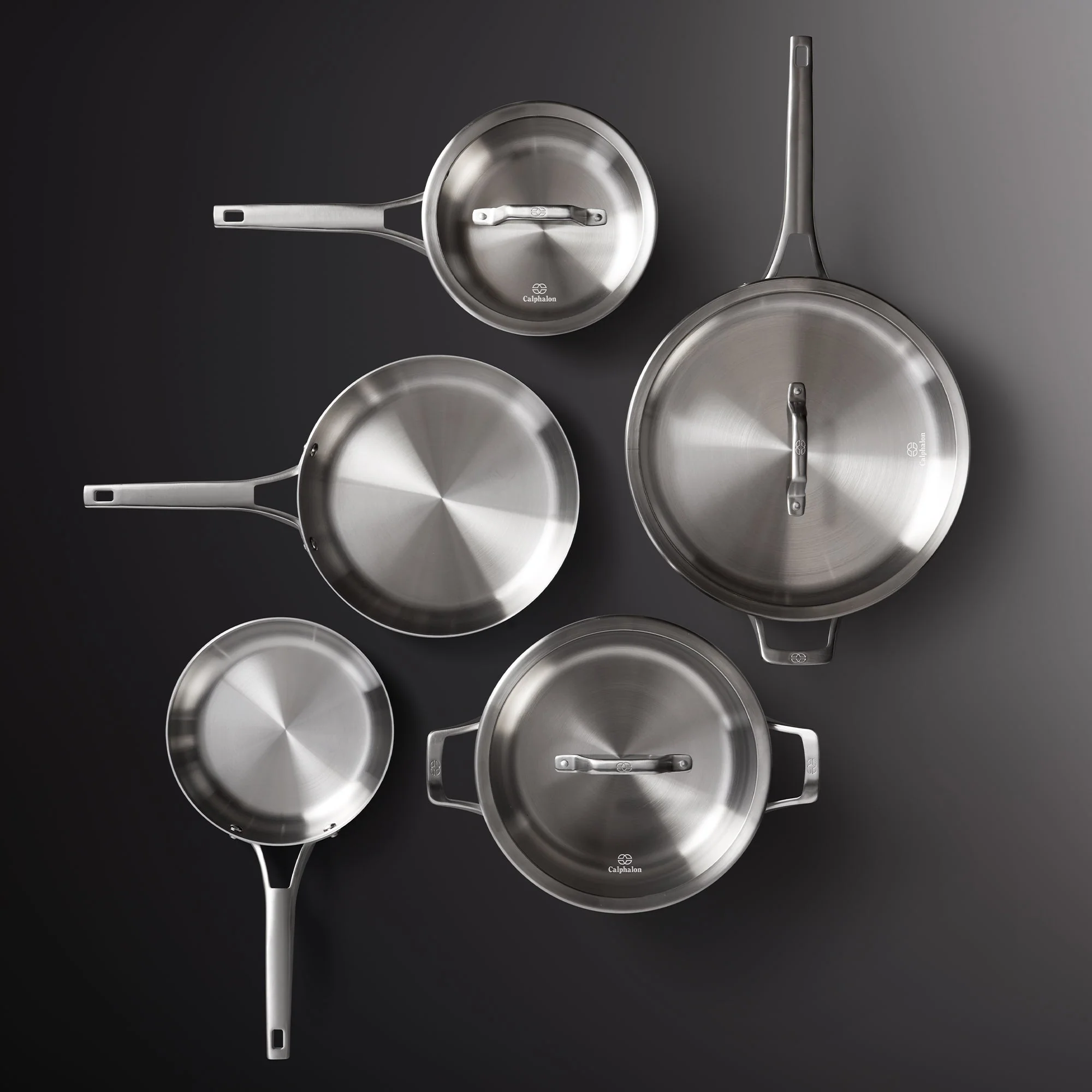 Calphalon Premier 8 Piece 3 Layer Oven Safe Stainless Steel Cookware Set w/Lids - Image 4