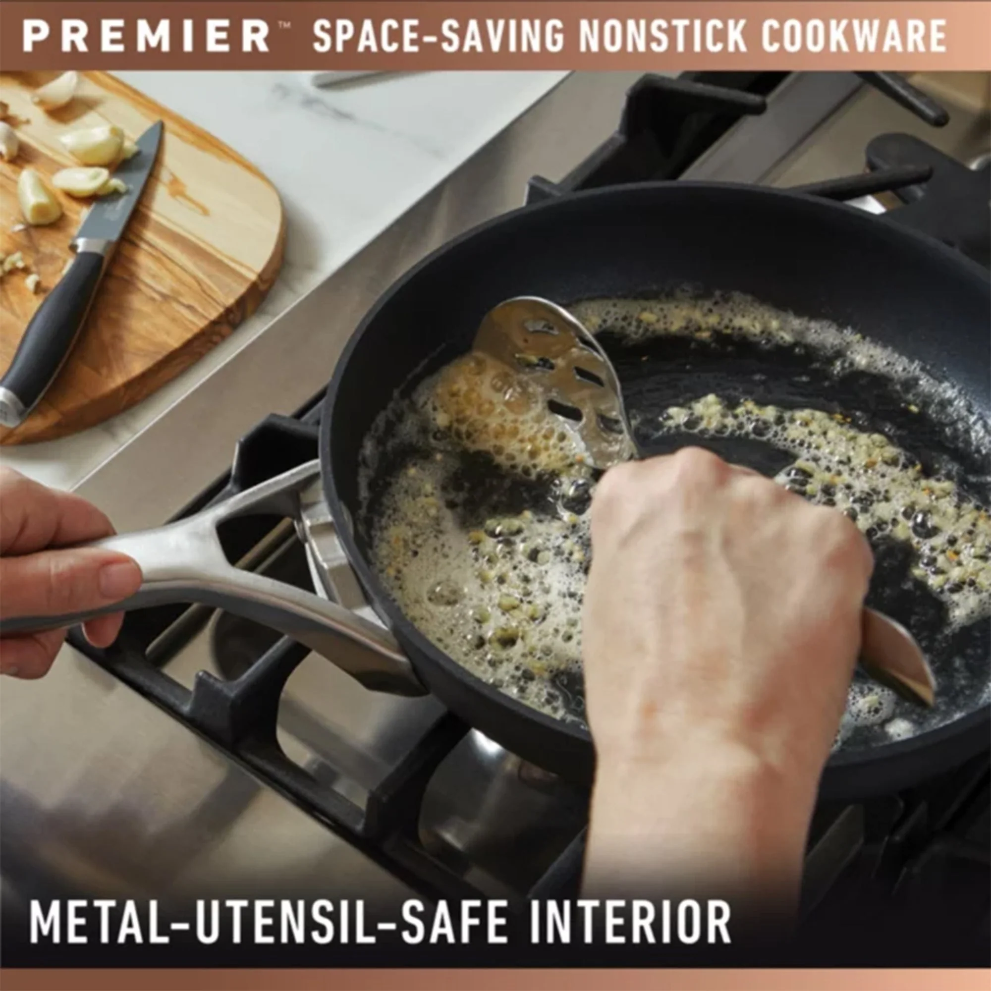 Calphalon Premier Space Saving 5 Quart Hard Anodized Nonstick Saute Pan w/Lid - Image 8