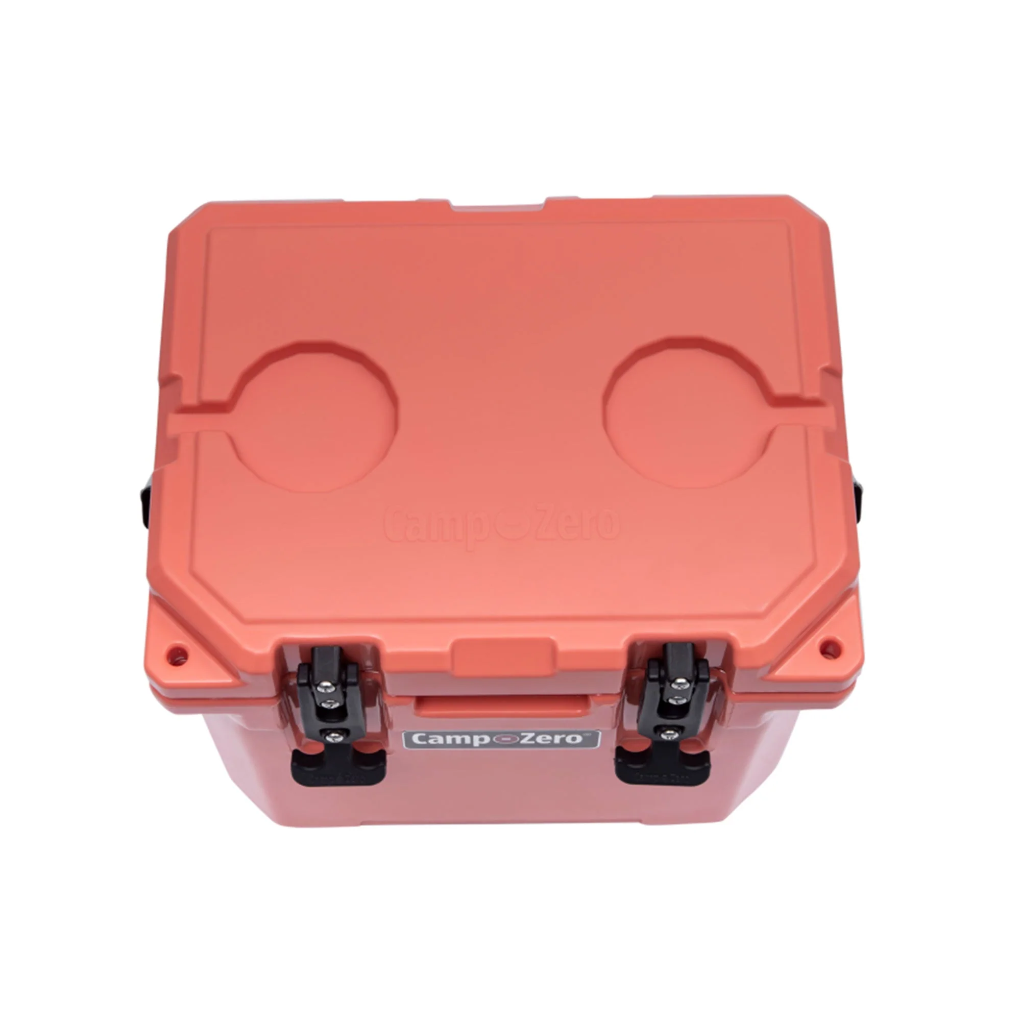 CAMP-ZERO 10 Liter 10.6 Quart Lidded Cooler with 2 Molded In Cup Holders, Coral - Image 9
