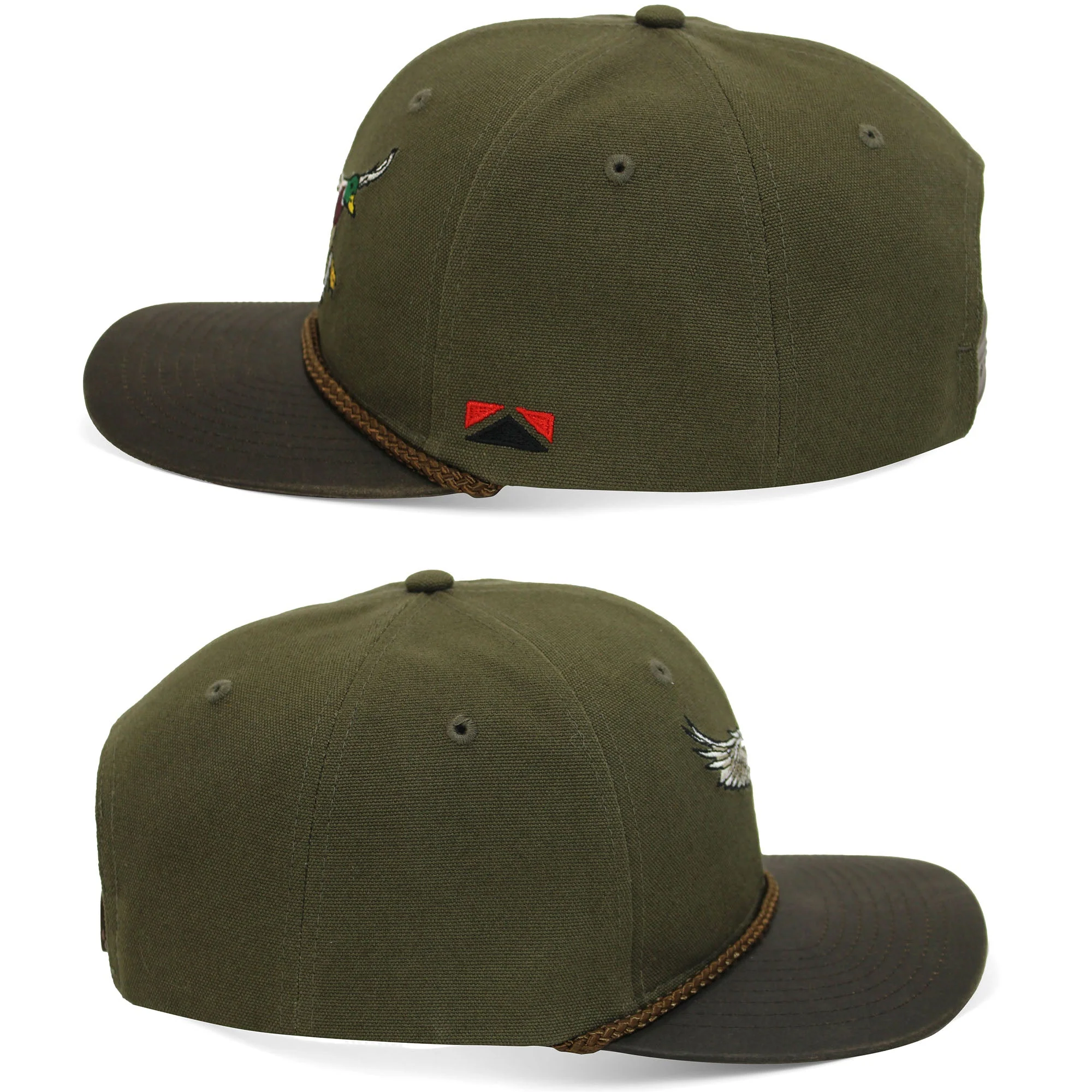 Canvas Mallard Drake Duck Hat with Wax Cloth Visor - Image 7