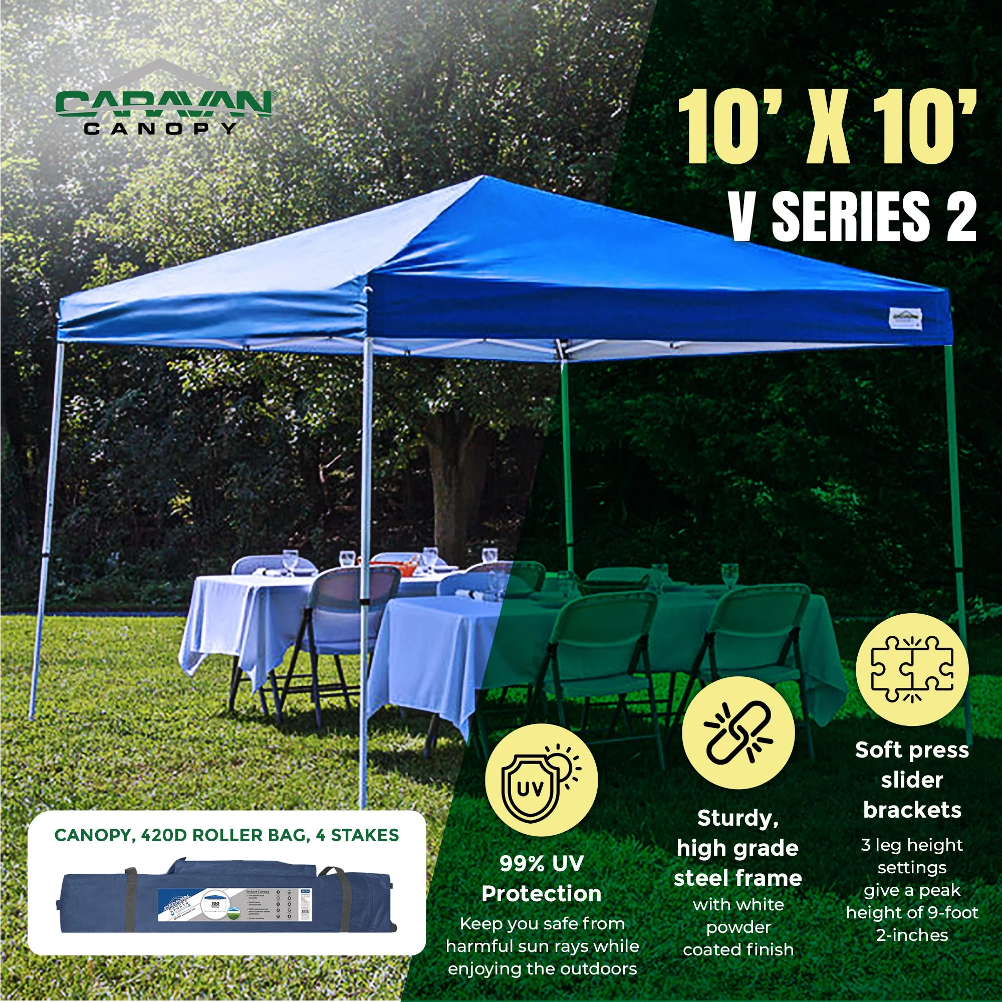 Caravan Canopy Domain 10' x 20' Straight Leg Canopy Tent Set, Sidewalls Only - Image 2