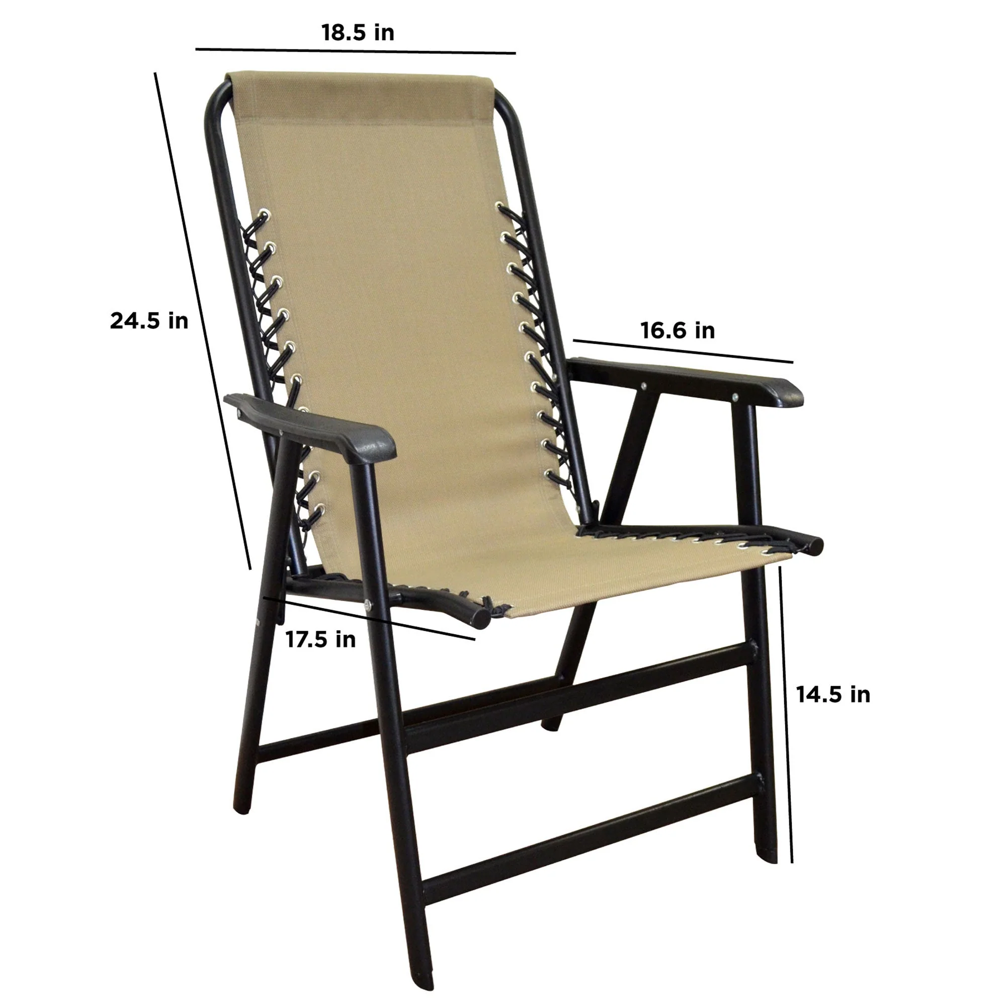 Caravan Canopy Infinity Suspension Portable Folding Sports Chair, Regular, Beige - Image 10