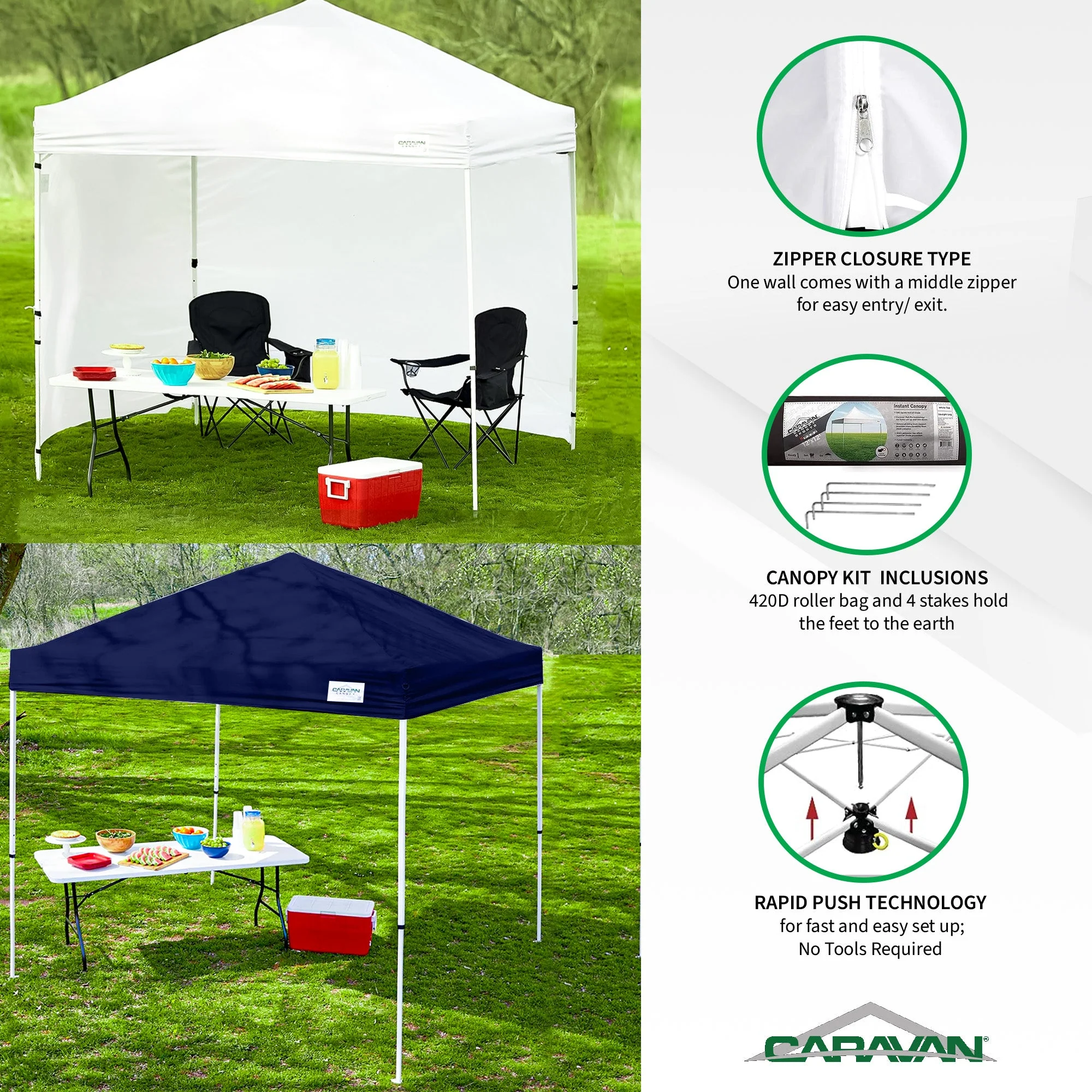 Caravan Canopy M Series Sidewall Kit & M Series Pro 2 Shade Tent w/Roller Bag - Image 2