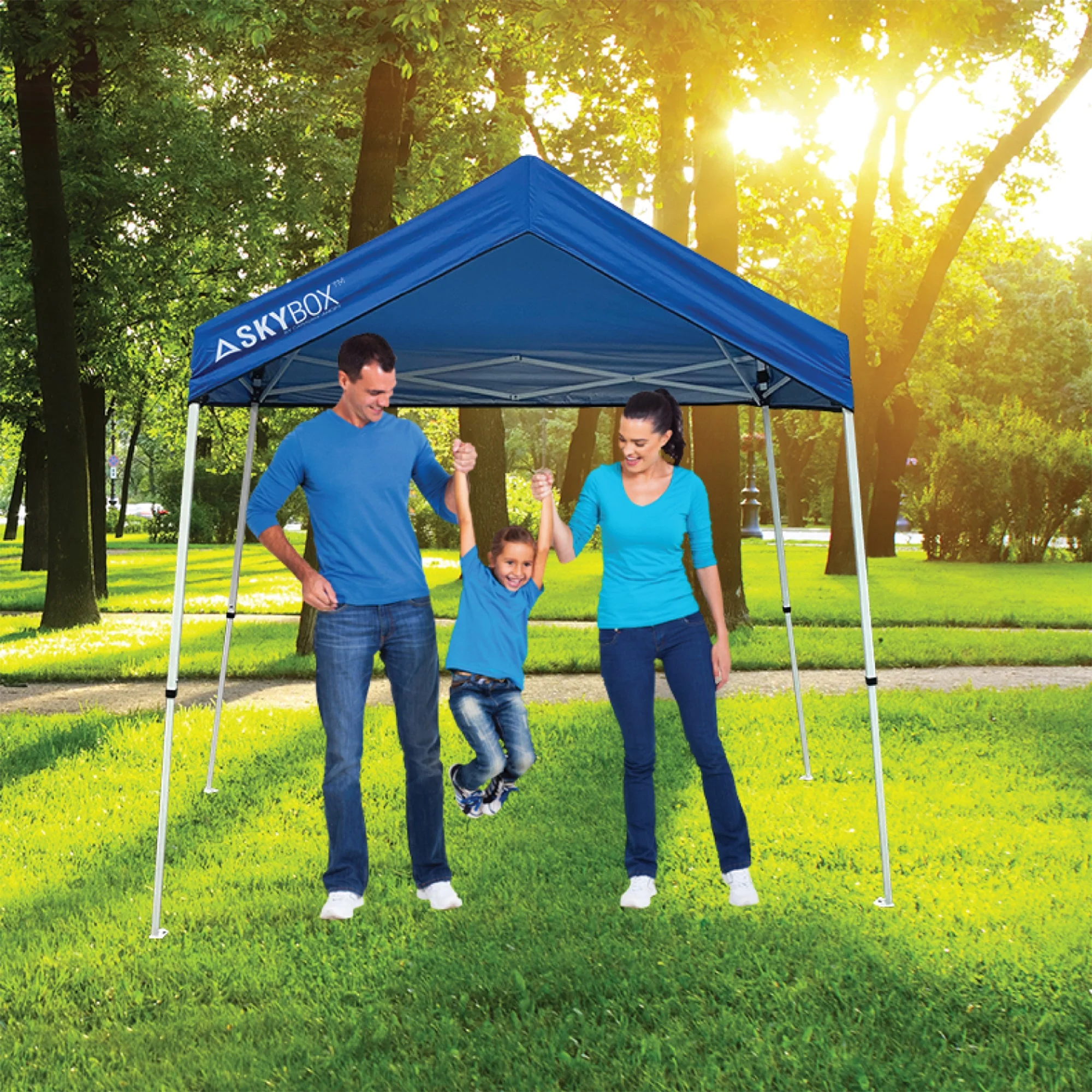 Caravan Canopy Skybox 3.2' x 6.5' Instant Multipurpose Steel Sport Shelter, Blue - Image 4