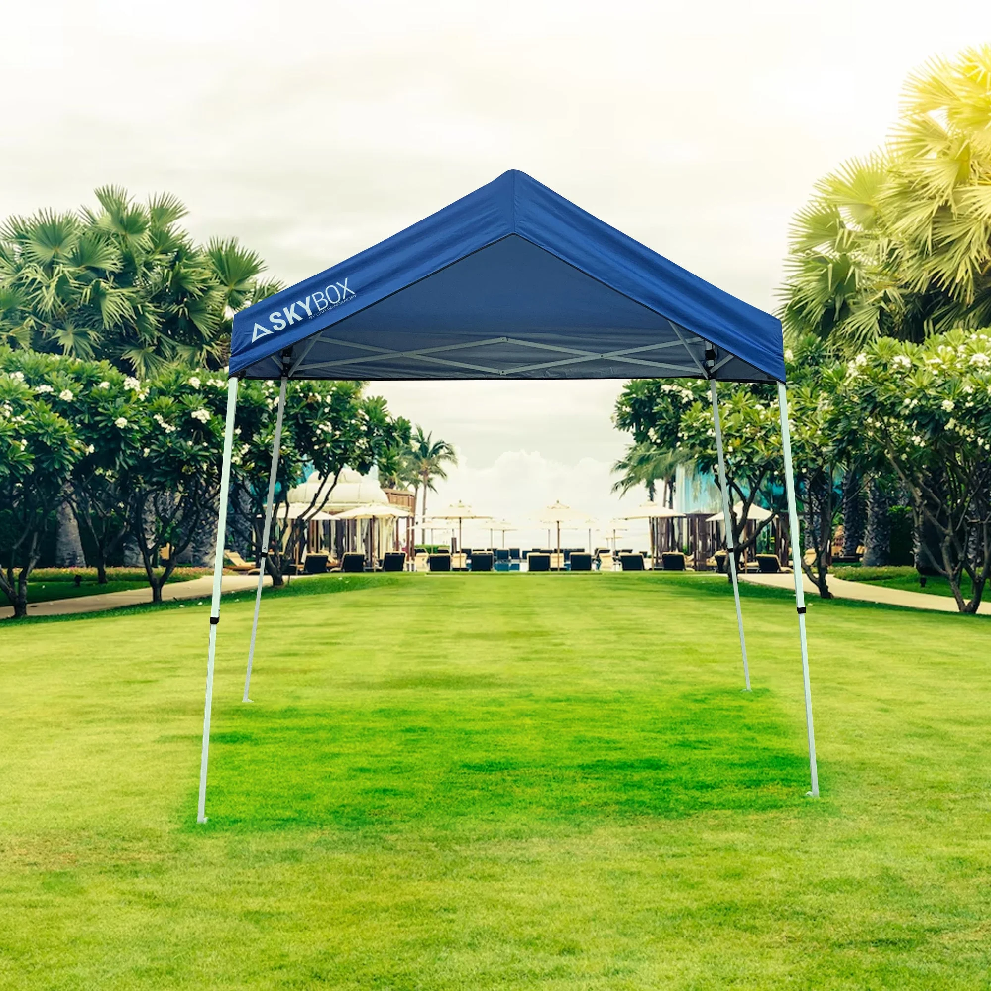 Caravan Canopy Skybox 3.2' x 6.5' Instant Multipurpose Steel Sport Shelter, Blue - Image 5