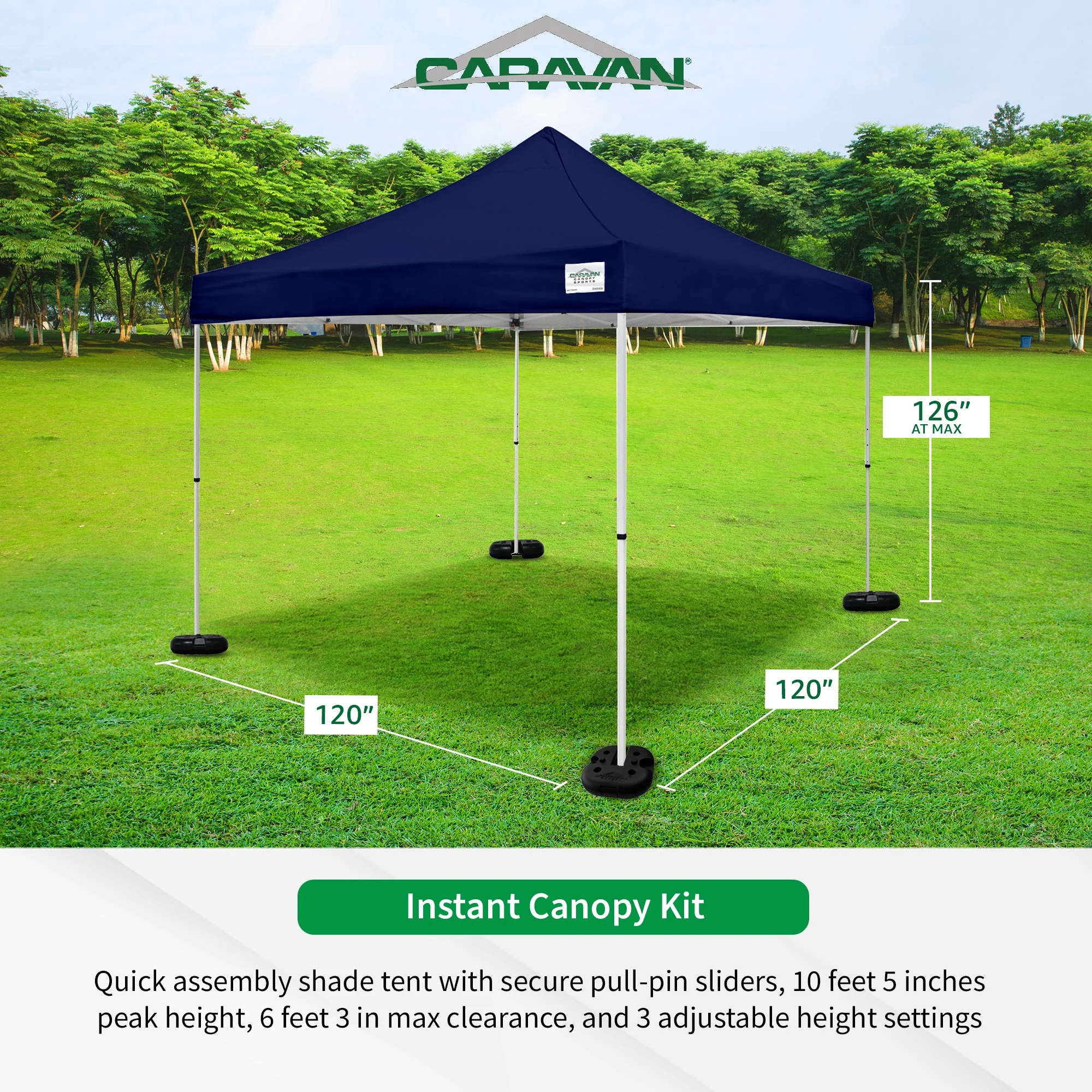 Caravan Canopy V Series Sidewalls & M Series Shade Tent & Set of 4 Weight Plate - Image 6